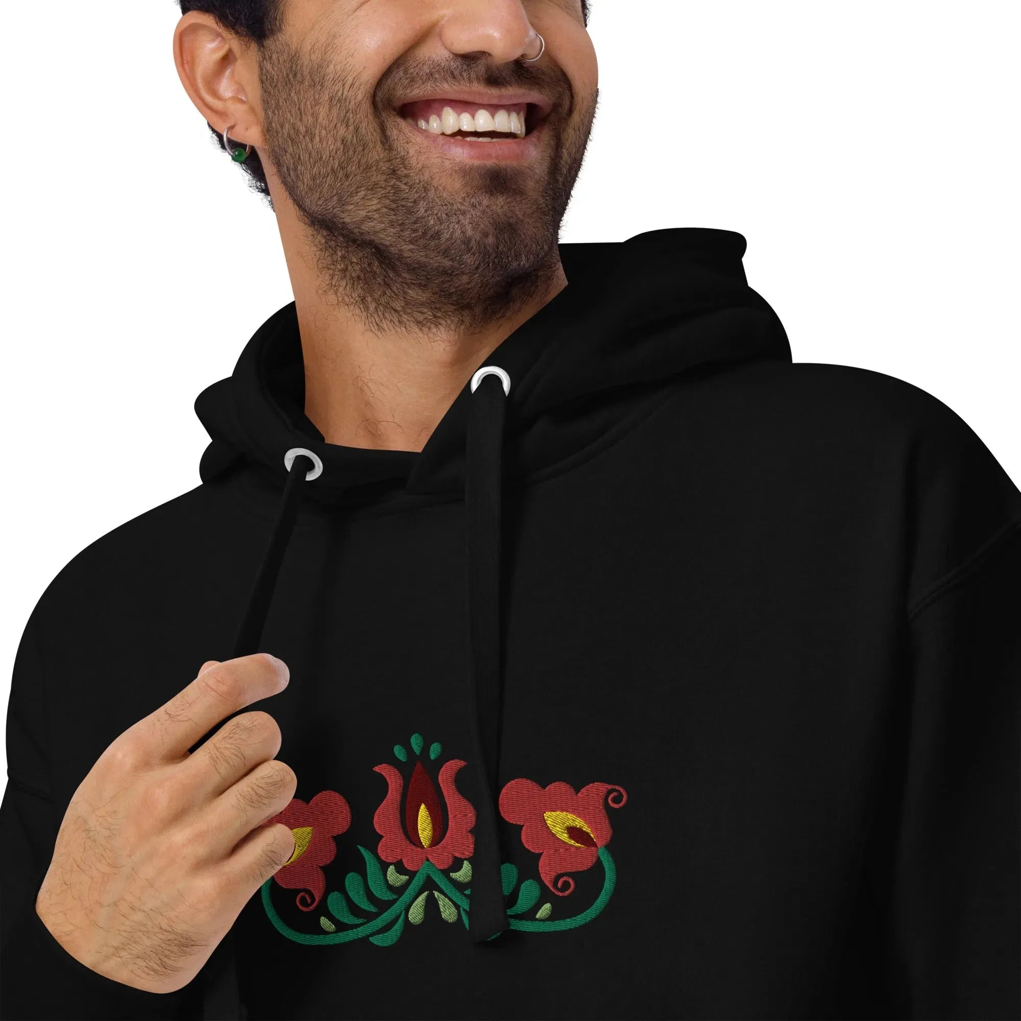 Hungarian Matyó Embroidered Hoodie - The Global Wanderer