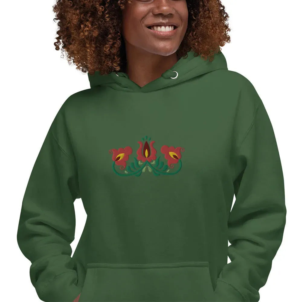 Hungarian Matyó Embroidered Hoodie - The Global Wanderer