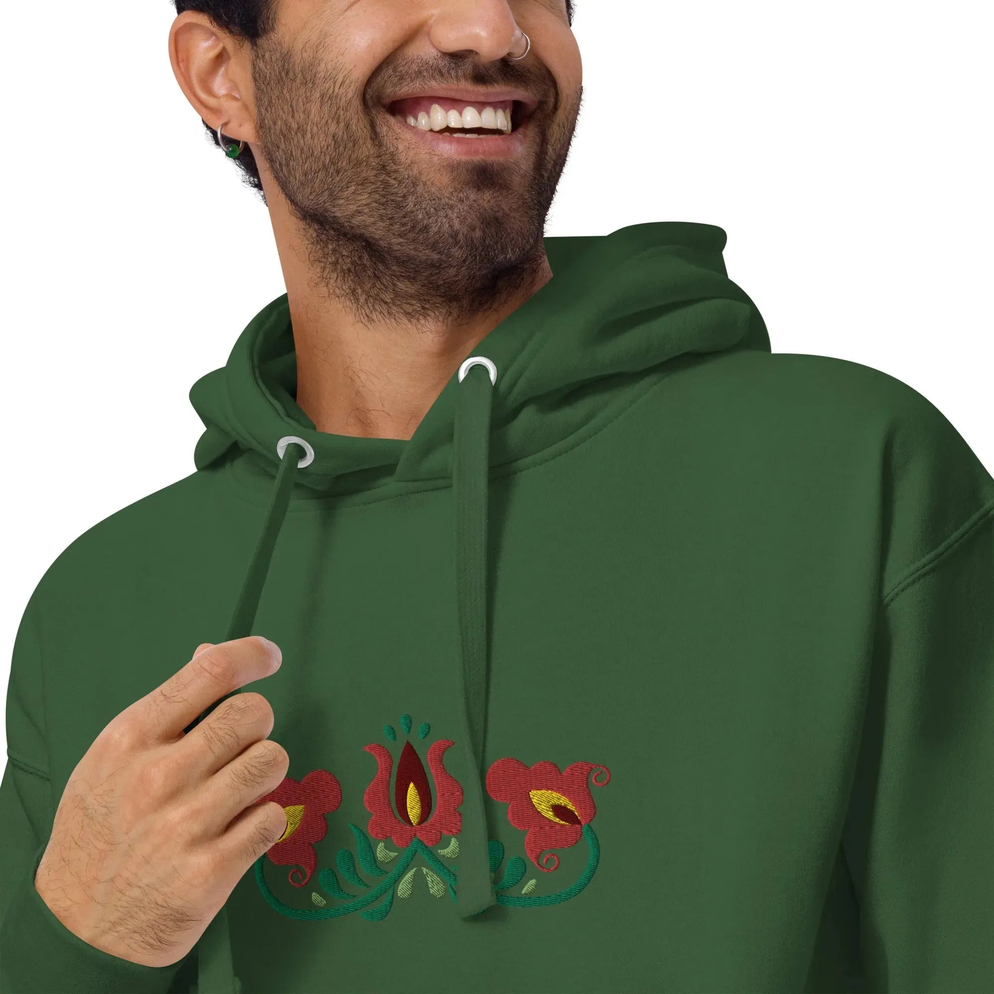 Hungarian Matyó Embroidered Hoodie - The Global Wanderer