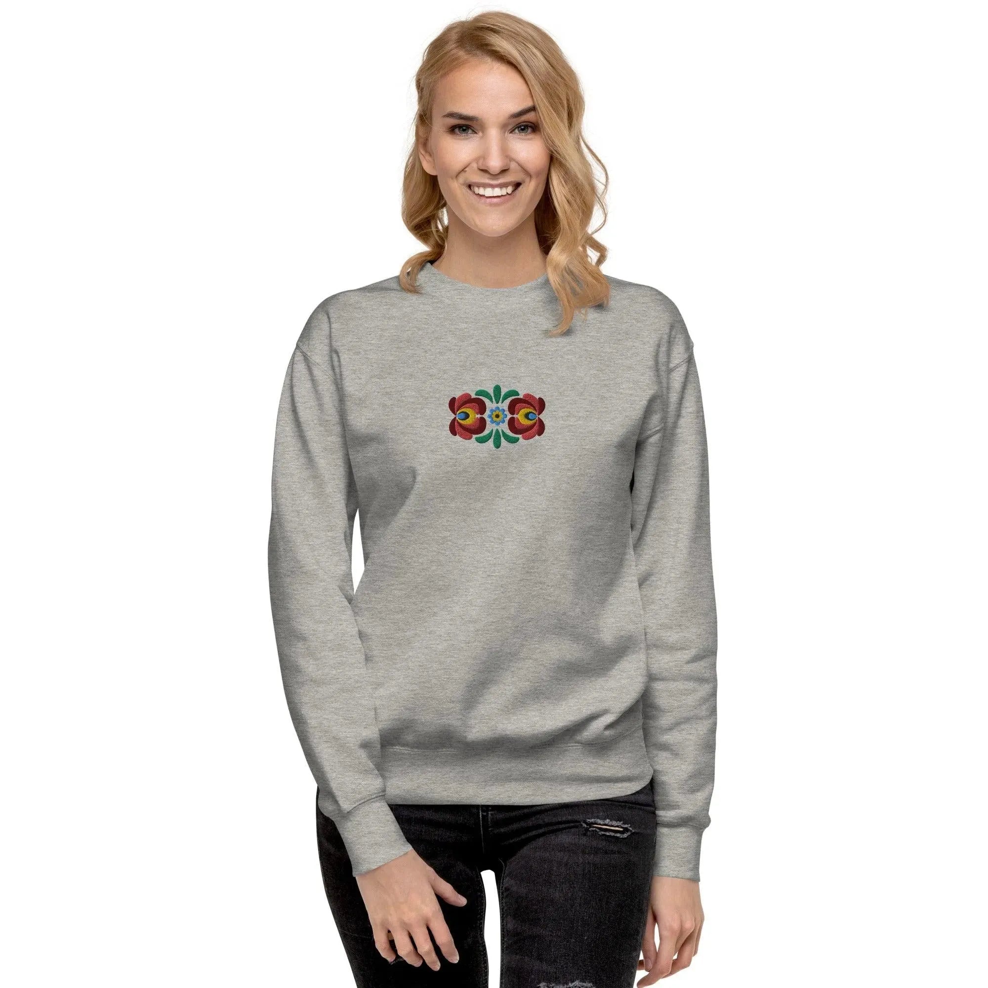 Hungarian Matyó Embroidered Sweatshirt - The Global Wanderer
