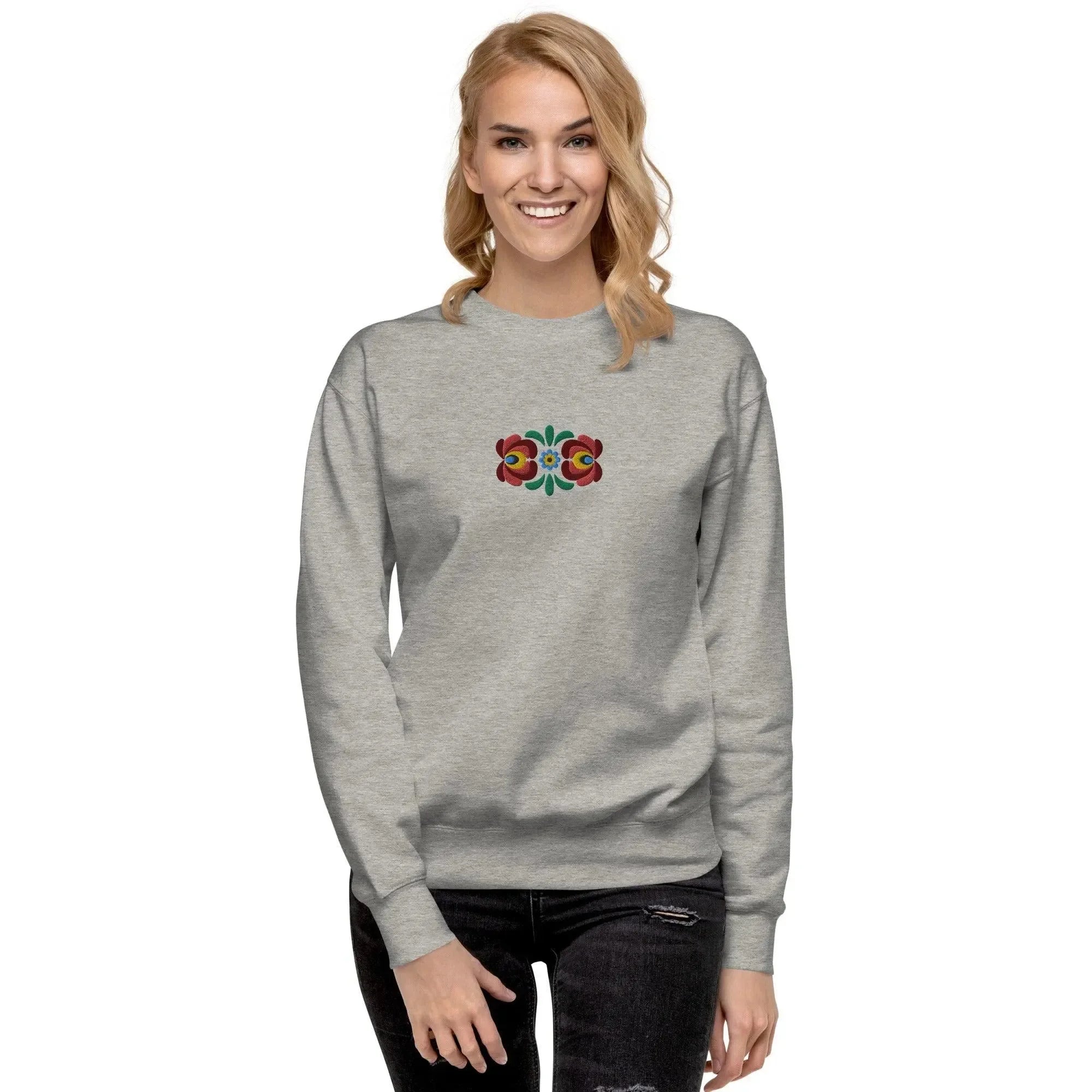 Hungarian Matyó Embroidered Sweatshirt - The Global Wanderer