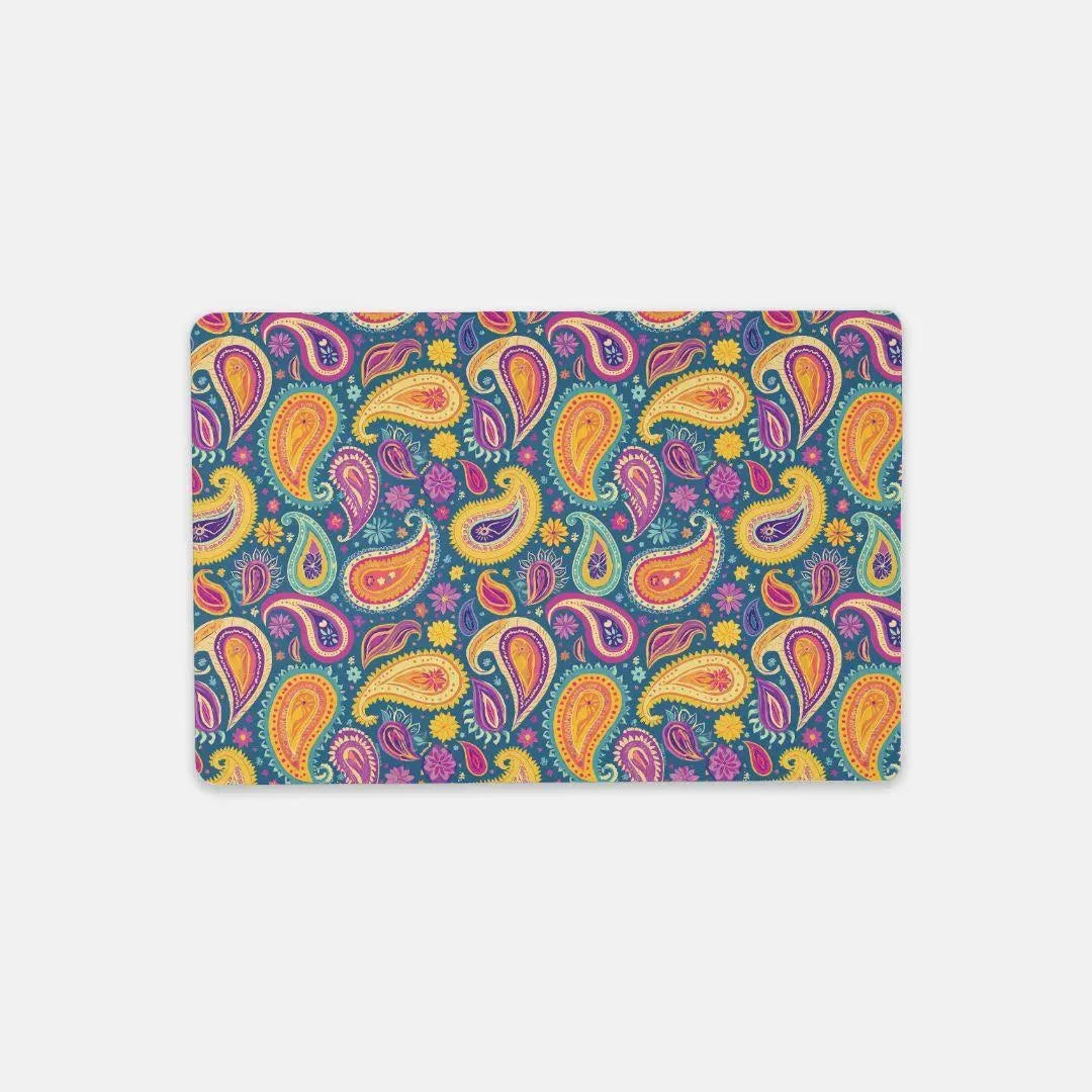 Indian Whimsical Paisley Desk Mat - The Global Wanderer
