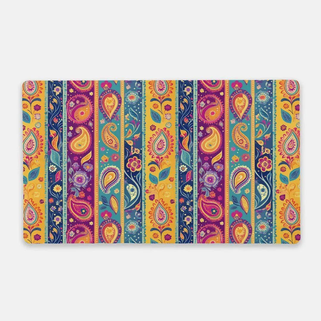 Indian Whimsical Paisley Desk Mat - The Global Wanderer