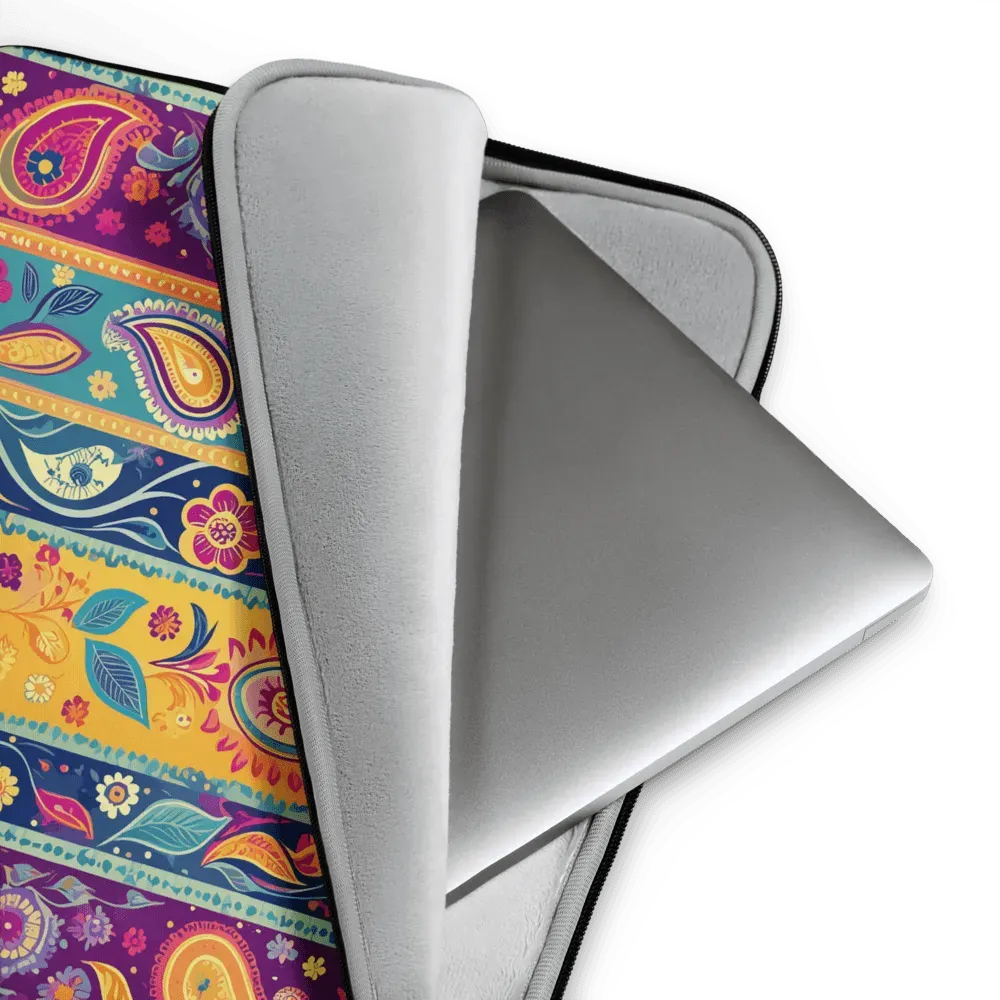 Indian Whimsical Paisley Laptop Case - The Global Wanderer