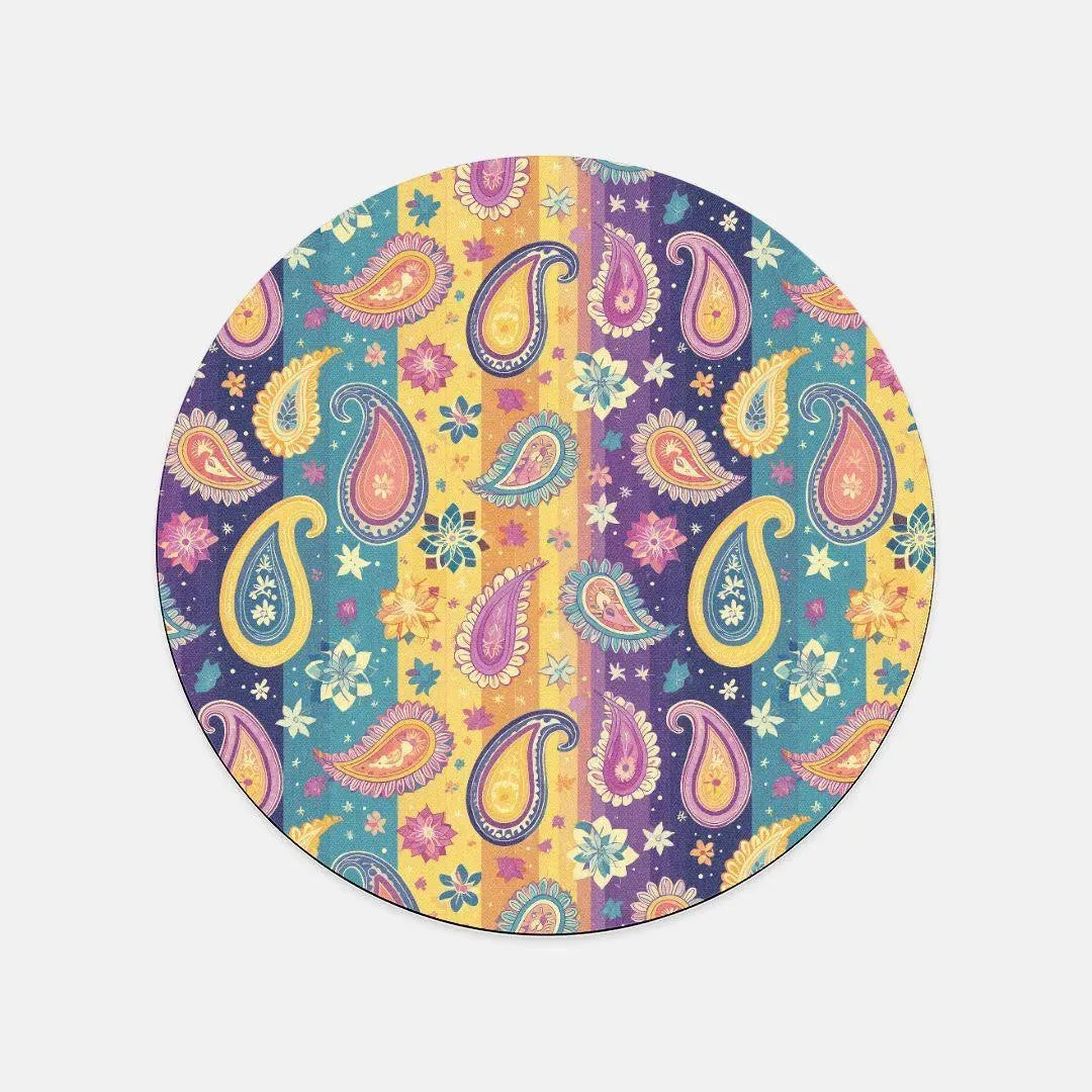 Indian Whimsical Paisley Mouse Pad - The Global Wanderer