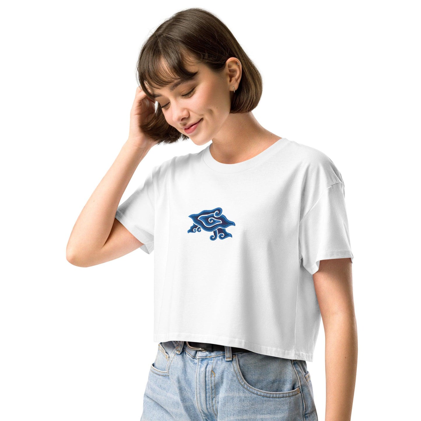 Indonesian Mendung Embroidered Cropped T-Shirt - The Global Wanderer
