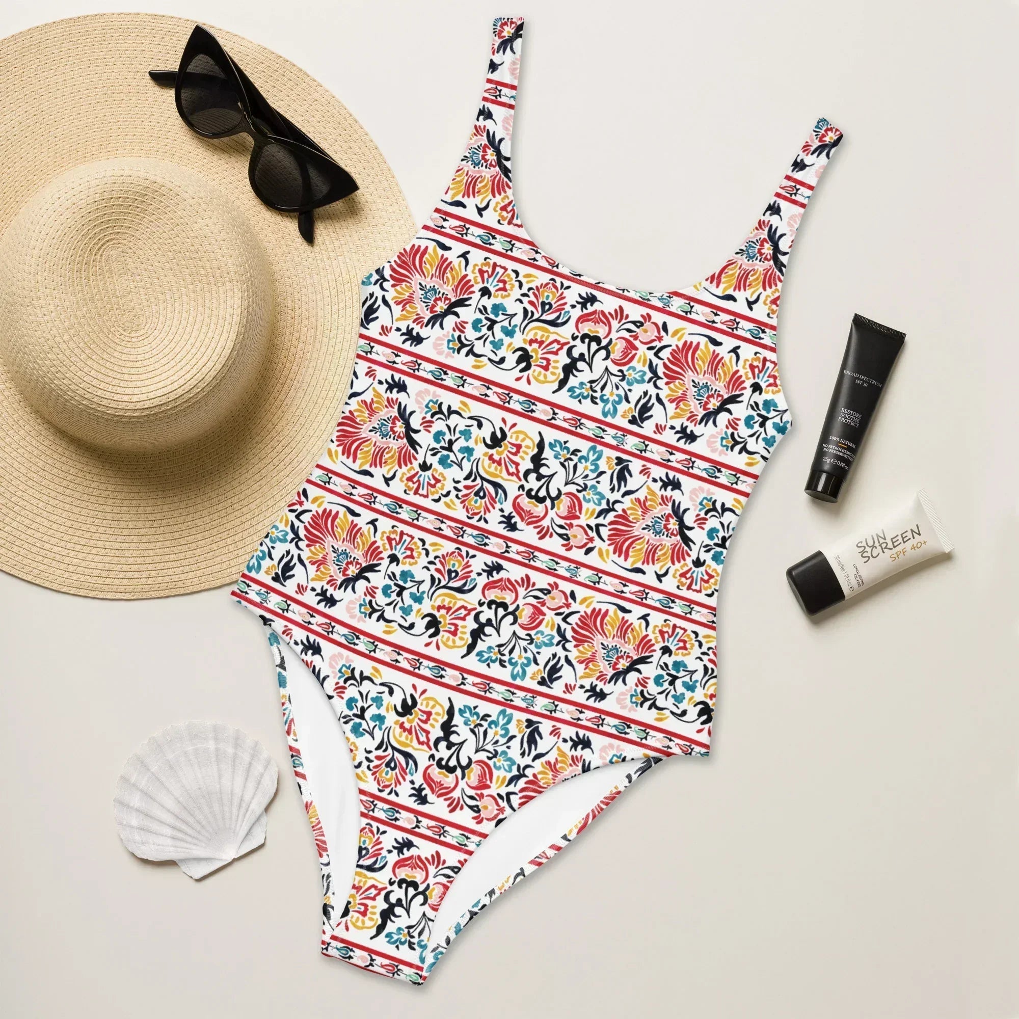 Khiva Suzani One-Piece Swimsuit - The Global Wanderer