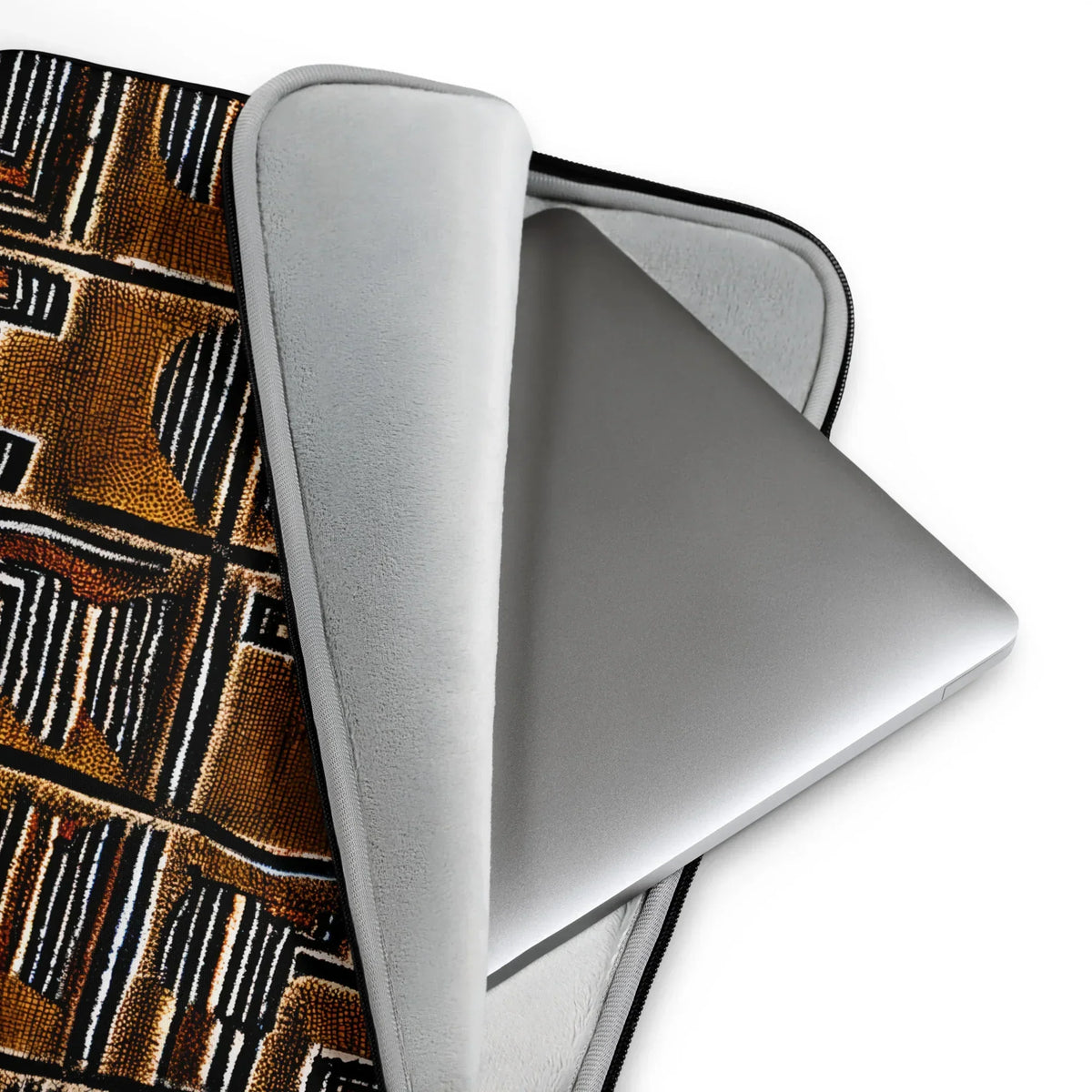 Cocoa Lines Mud Cloth Laptop Case - The Global Wanderer