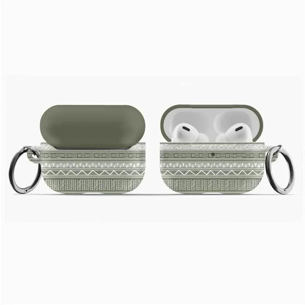 African Print AirPod Pro Case -Light Green - The Global Wanderer