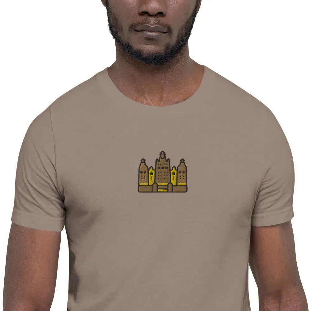 Malian Great Mosque Embroidered T-Shirt - The Global Wanderer