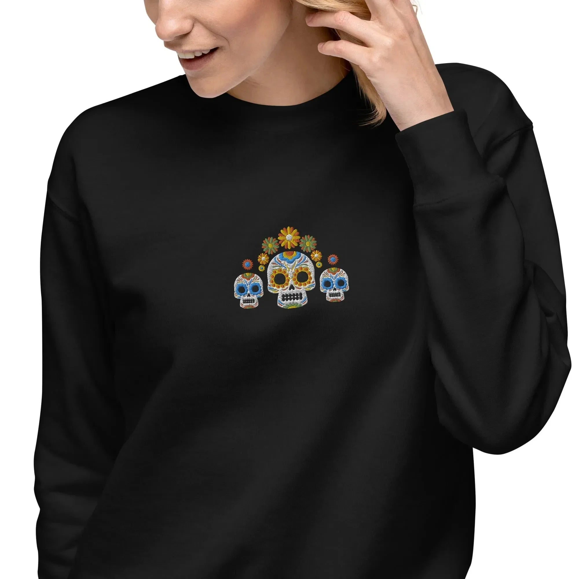 Mexican Day of the Dead Sweatshirt - Embroidered - The Global Wanderer