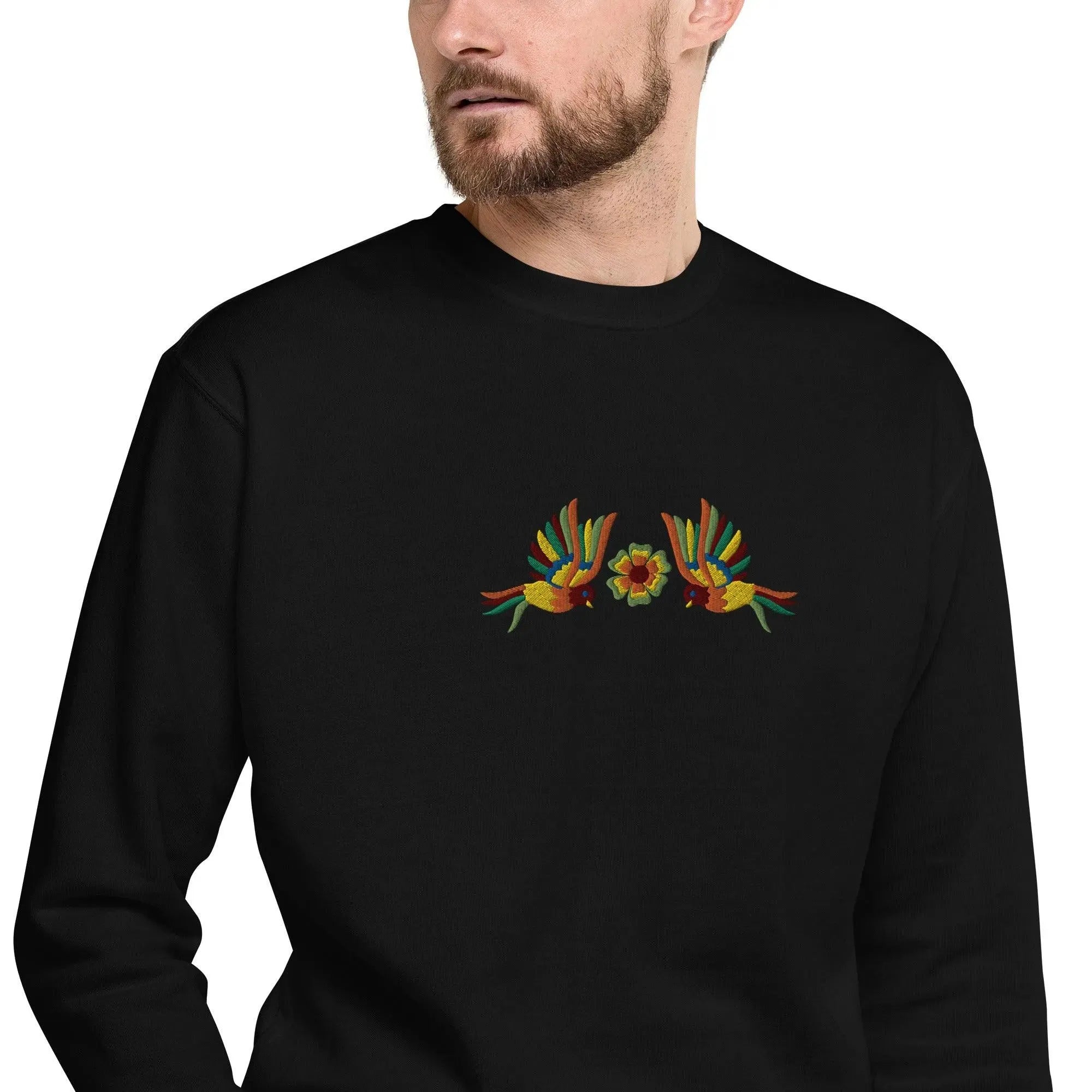 Mexican Otomi Embroidered Sweatshirt - The Global Wanderer