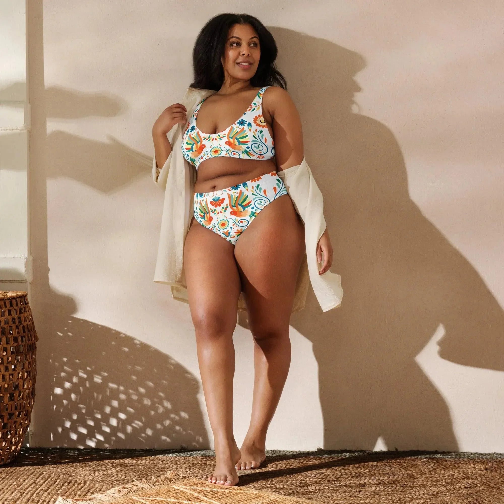 Mexican Otomi Recycled high-waisted Bikini - The Global Wanderer