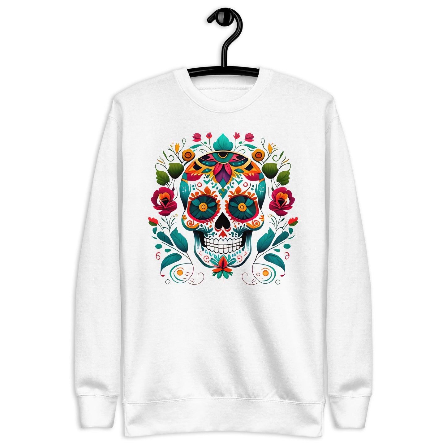 Mexican Sugar Skull Fleece Sweatshirt - The Global Wanderer