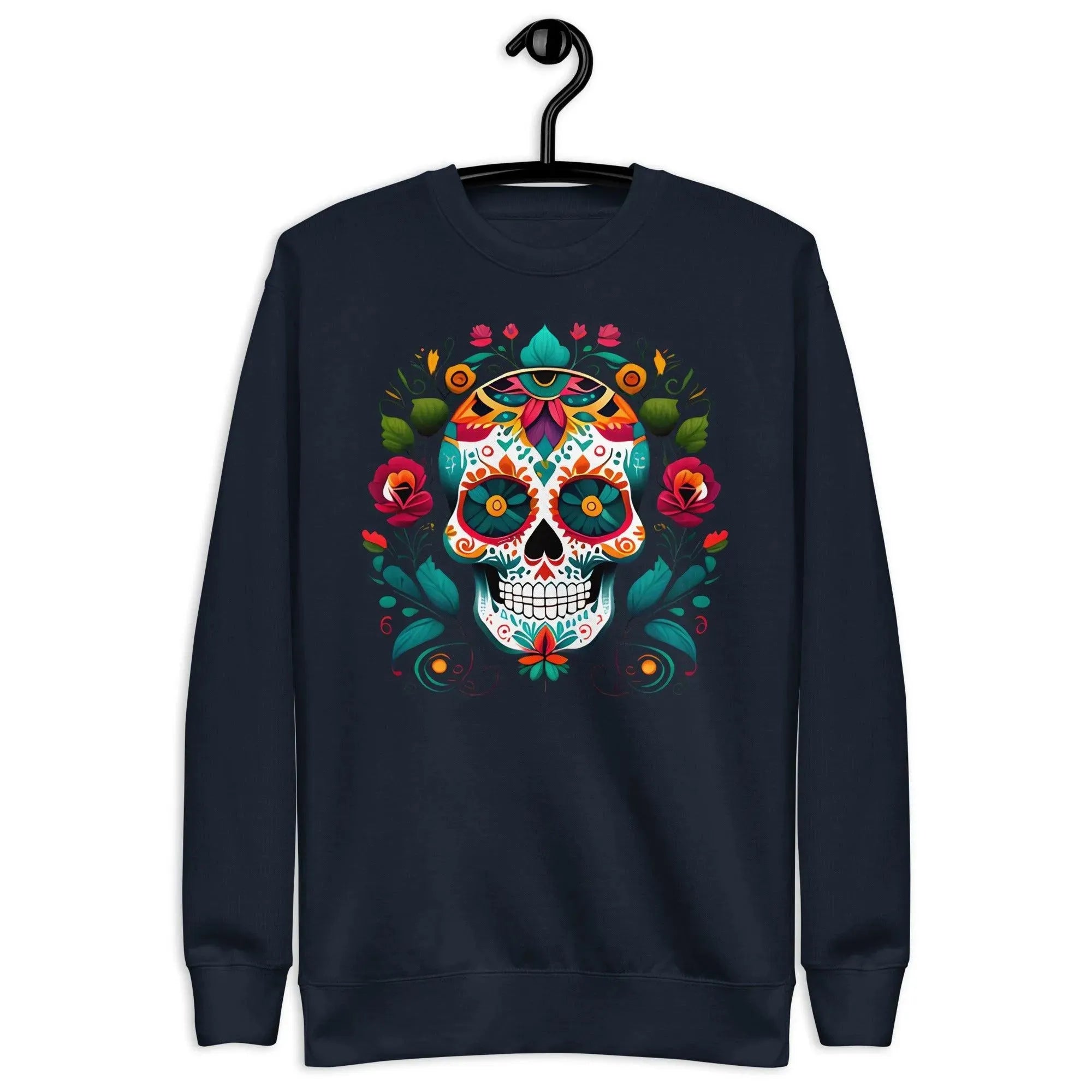 Mexican Sugar Skull Fleece Sweatshirt - The Global Wanderer