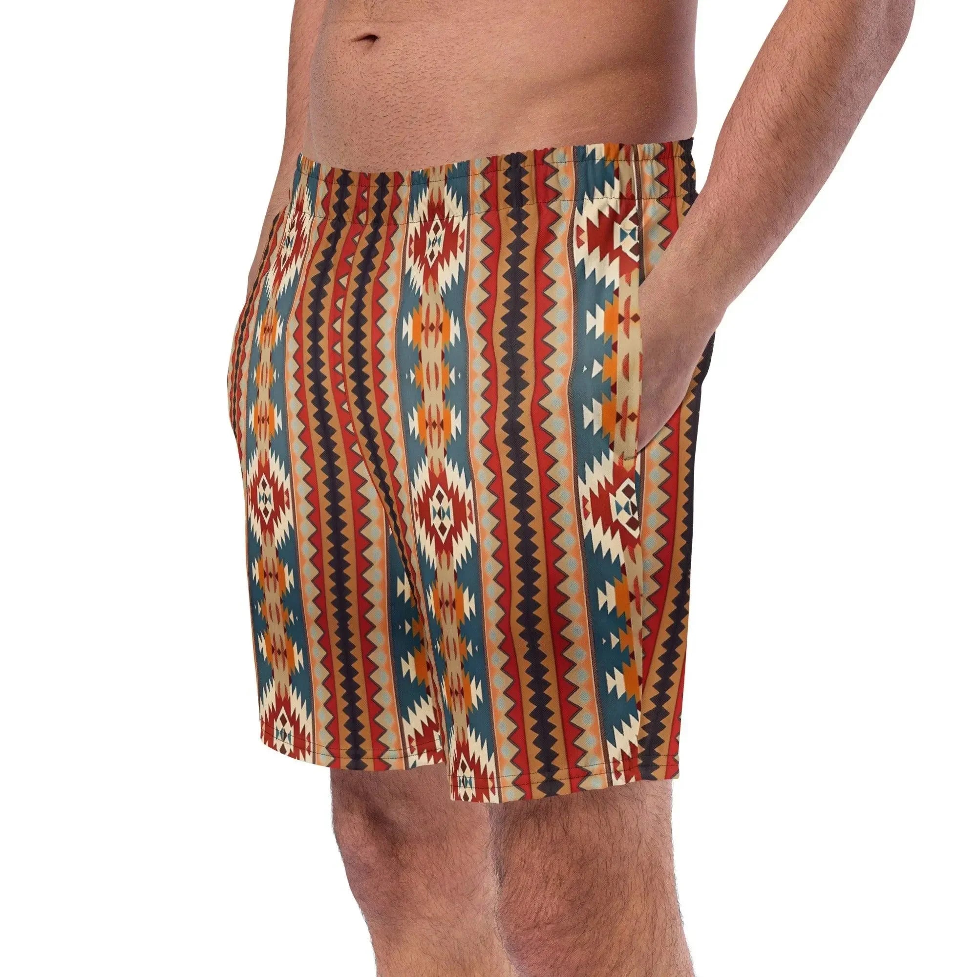 Native American Sunset Recycled Men's Swim Trunks - The Global Wanderer