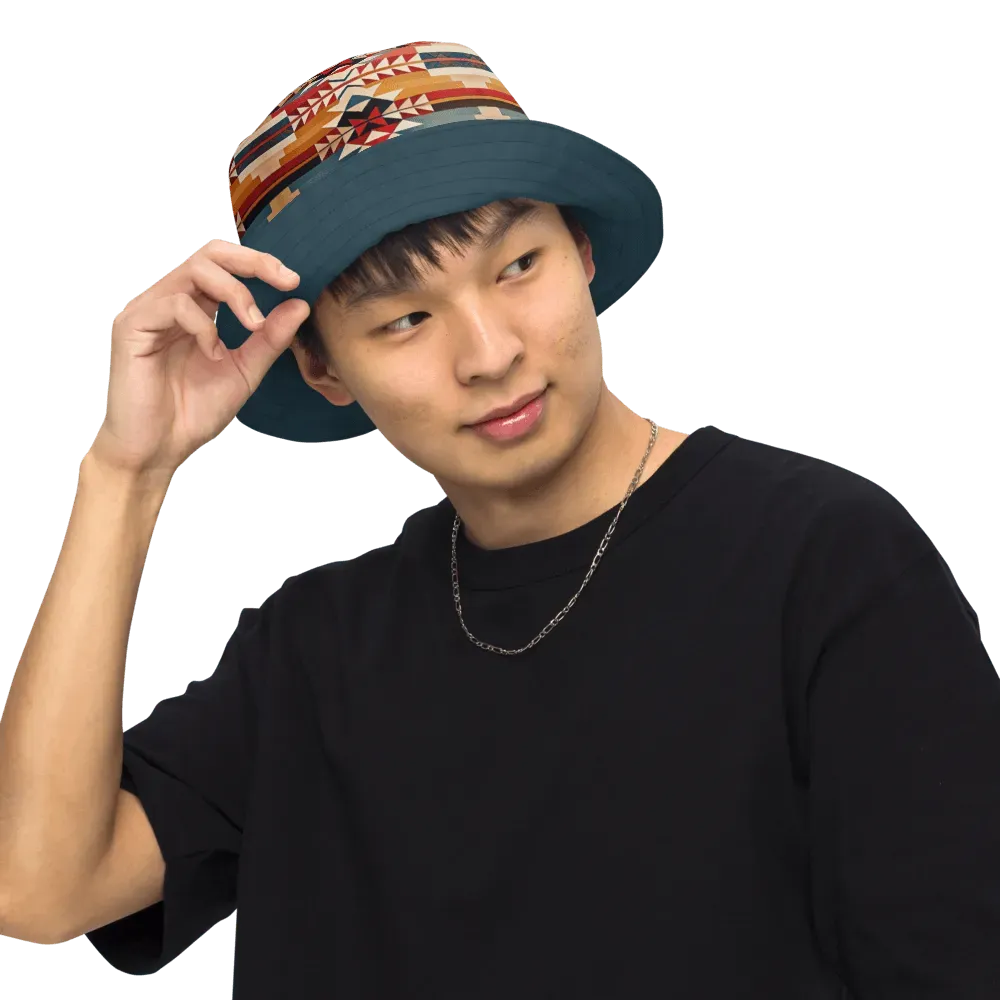 Native American Sunset Reversible Bucket Hat - The Global Wanderer