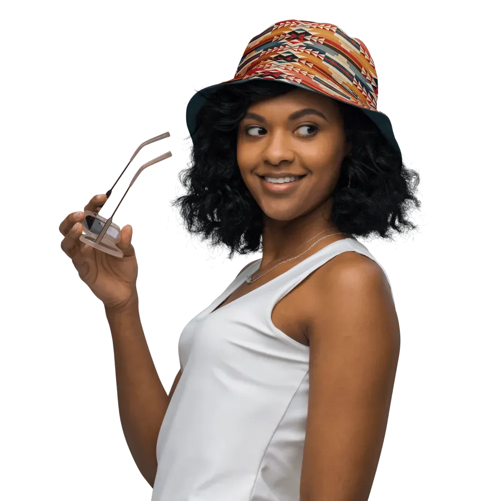 Native American Sunset Reversible Bucket Hat - The Global Wanderer