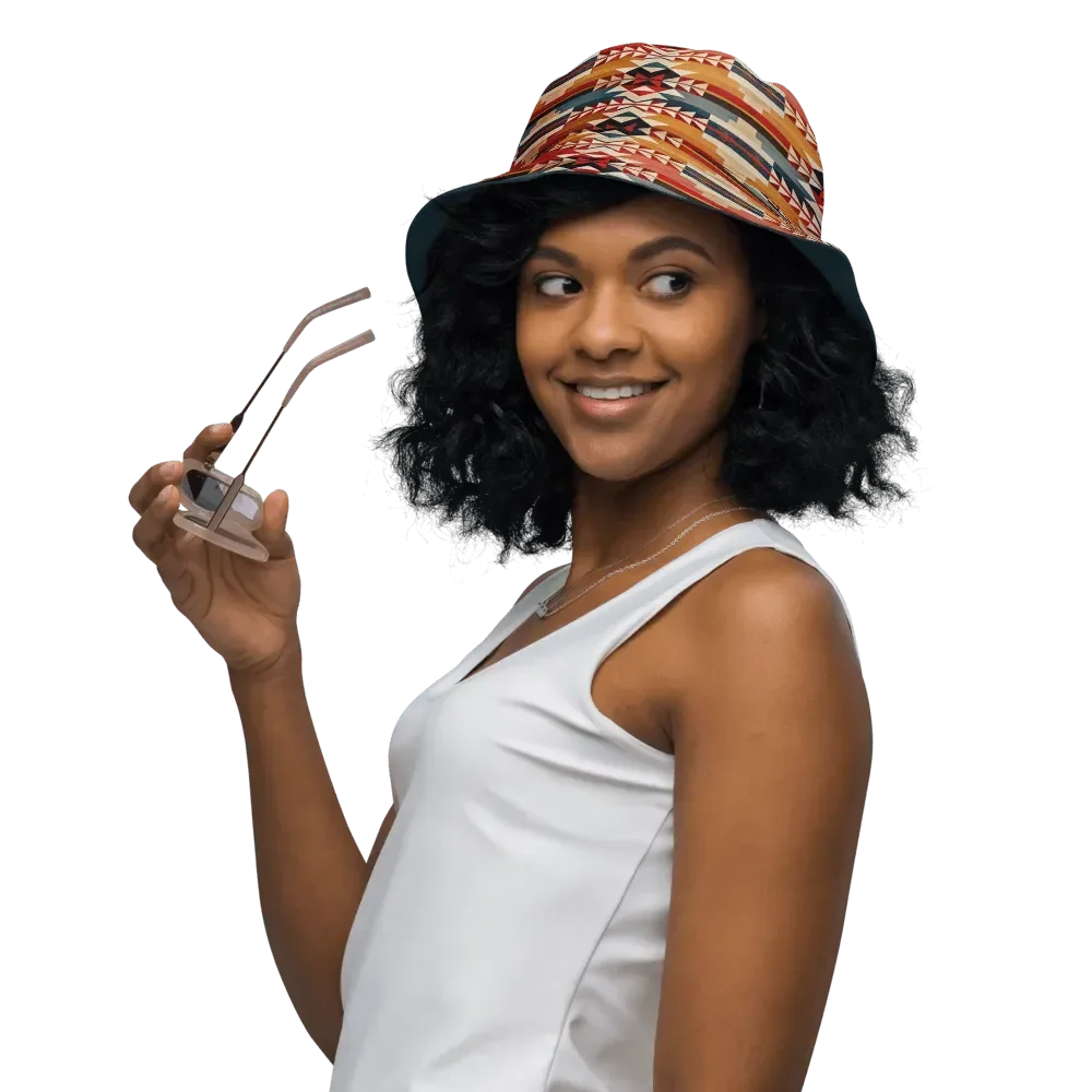 Native American Sunset Reversible Bucket Hat - The Global Wanderer