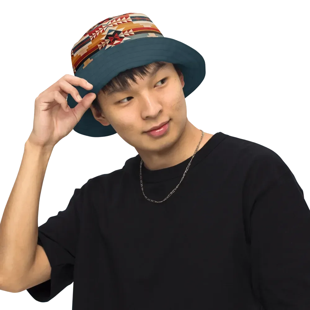 Native American Sunset Reversible Bucket Hat - The Global Wanderer