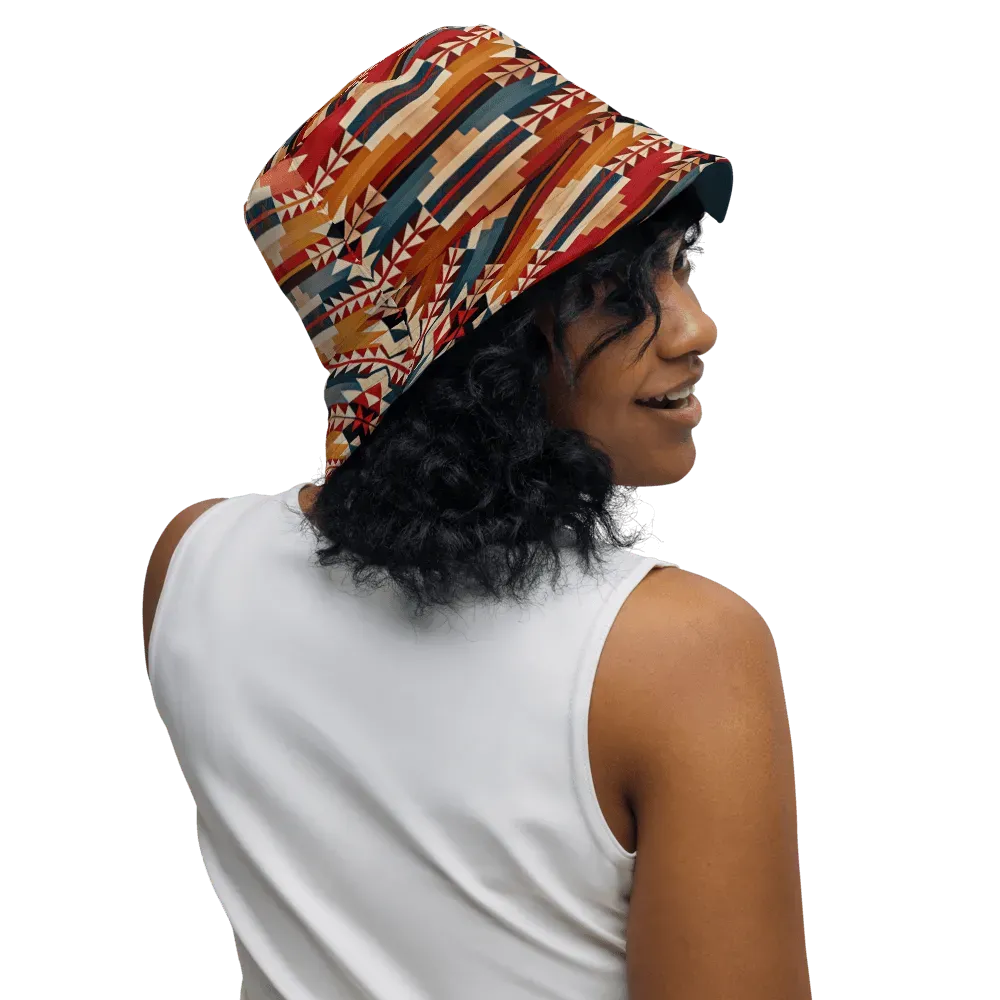 Native American Sunset Reversible Bucket Hat - The Global Wanderer