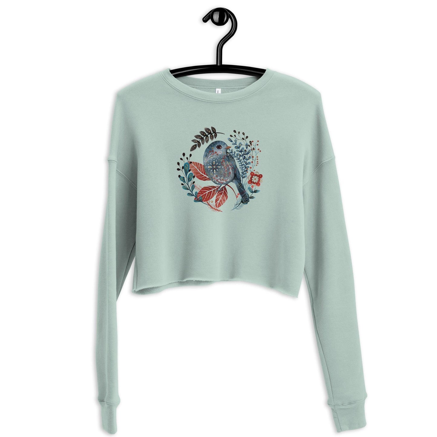 Nordic Winter Cropped Sweatshirt - Bird - The Global Wanderer