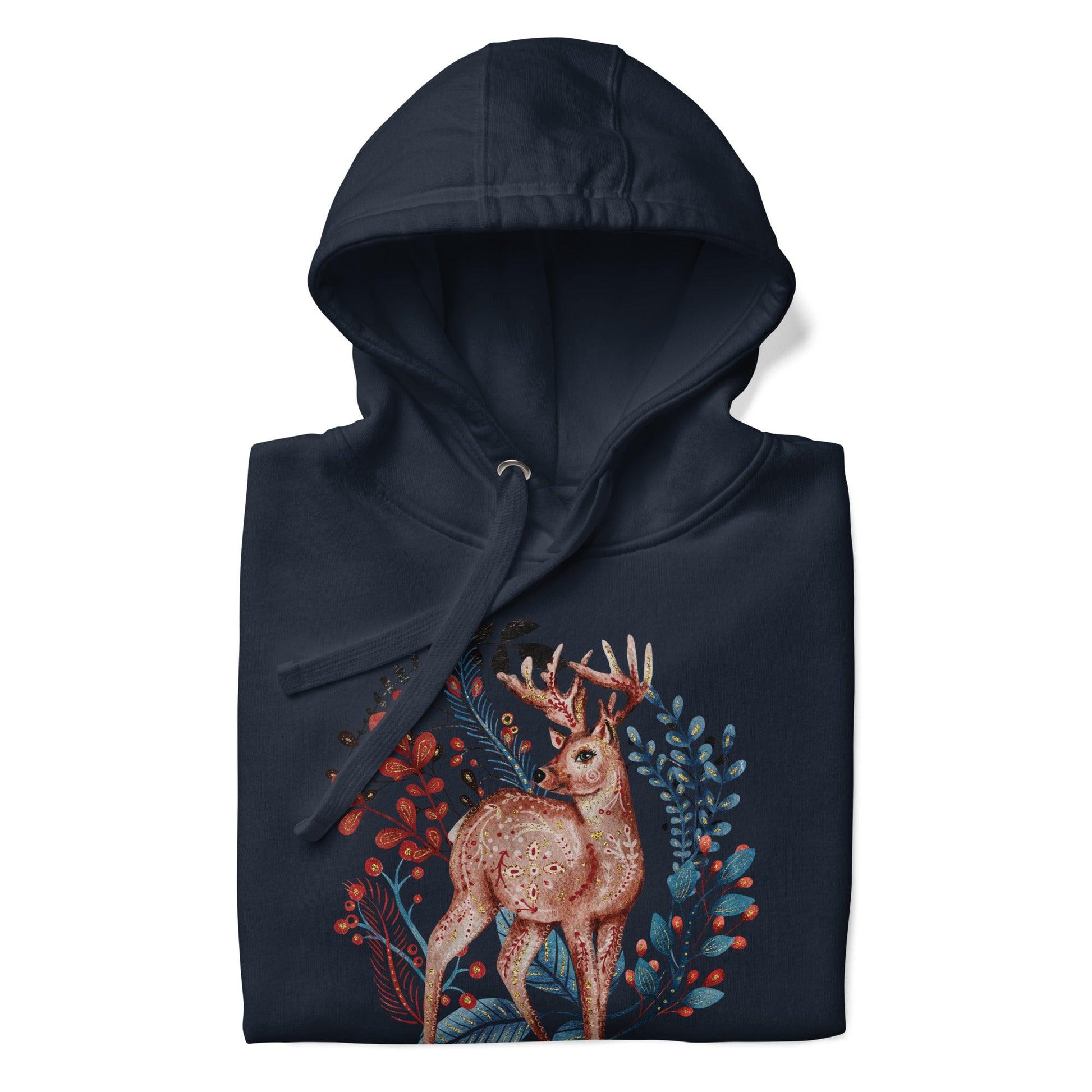 Nordic Winter Hoodie - Deer - The Global Wanderer