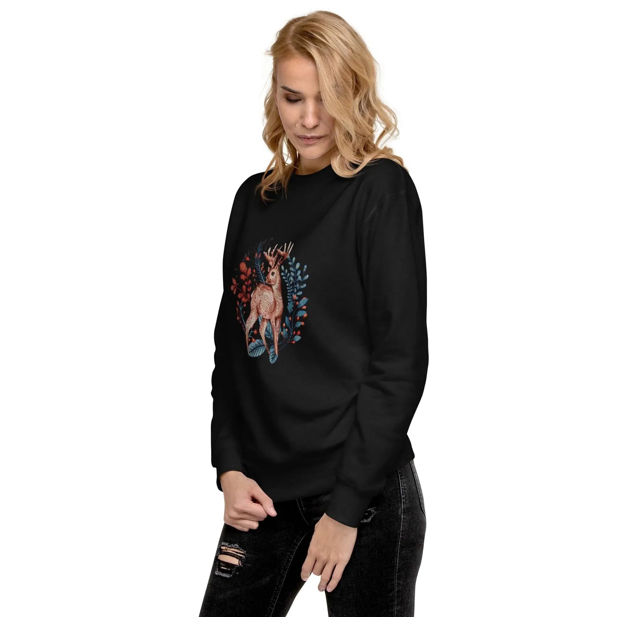 Nordic Winter Sweatshirt - Deer - The Global Wanderer