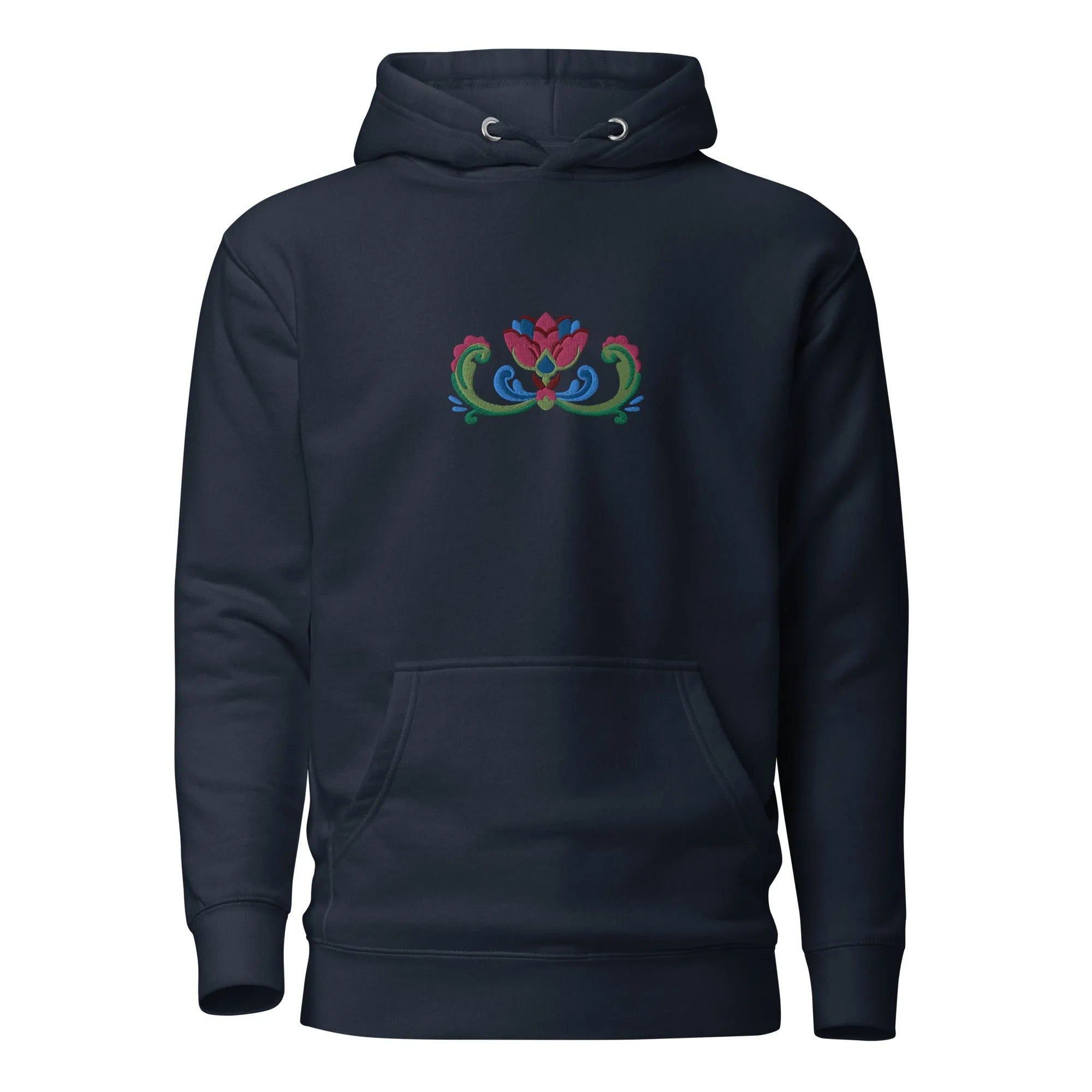 Norwegian Rosemaling Embroidered Hoodie - The Global Wanderer
