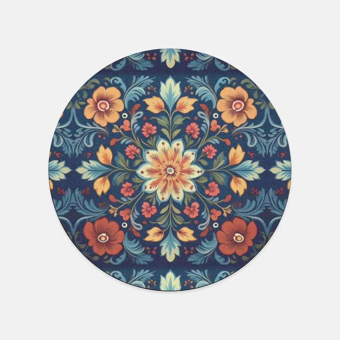 Norwegian Rosemaling Mouse Pad - The Global Wanderer