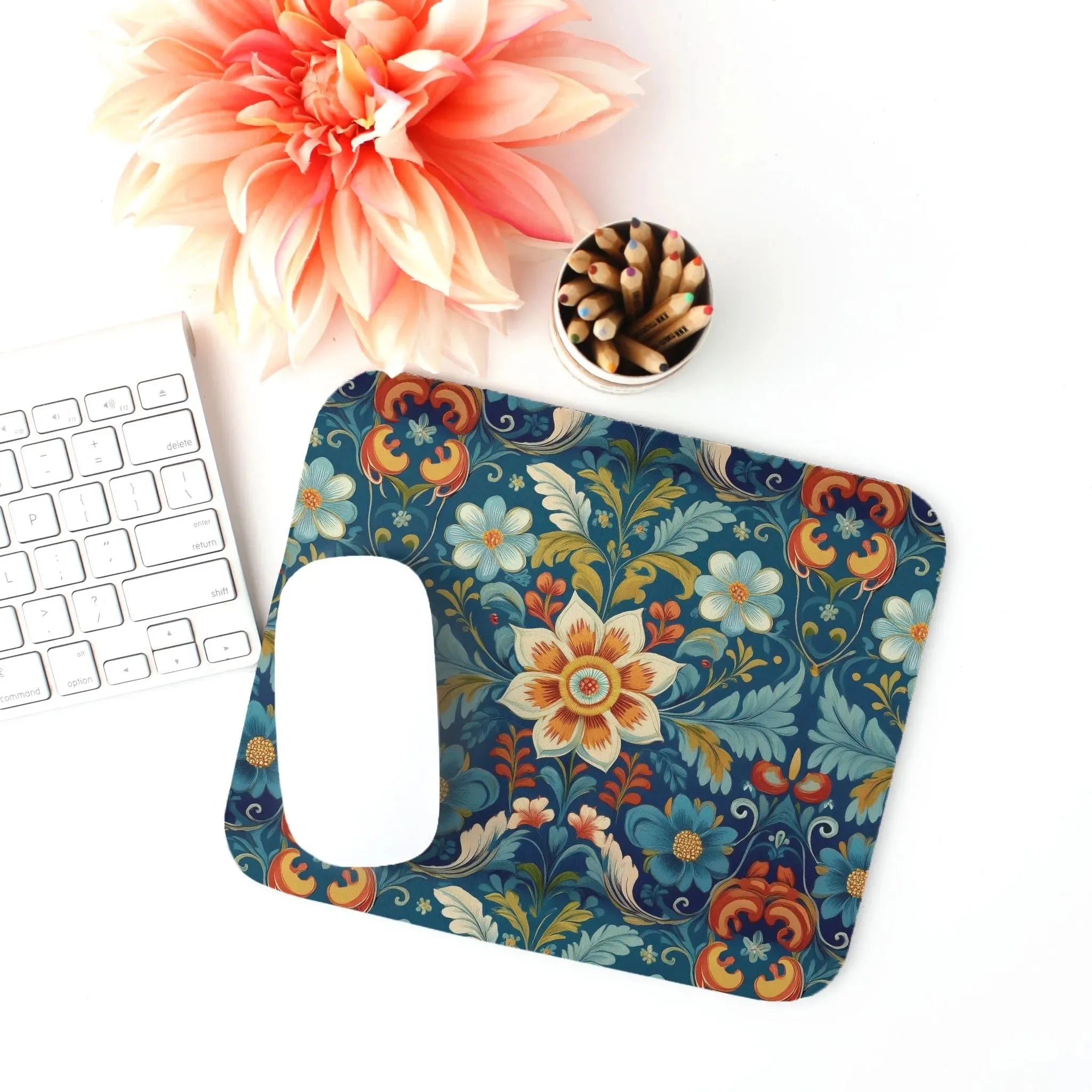 Norwegian Rosemaling Mouse Pad - The Global Wanderer