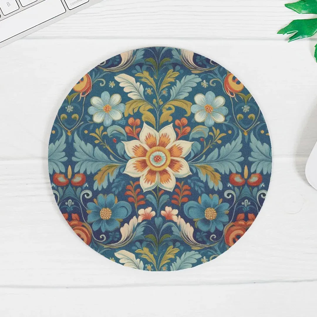 Norwegian Rosemaling Mouse Pad - The Global Wanderer