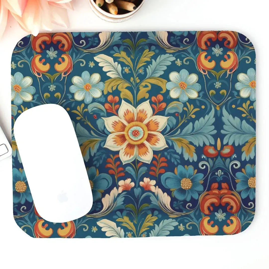 Norwegian Rosemaling Mouse Pad - The Global Wanderer