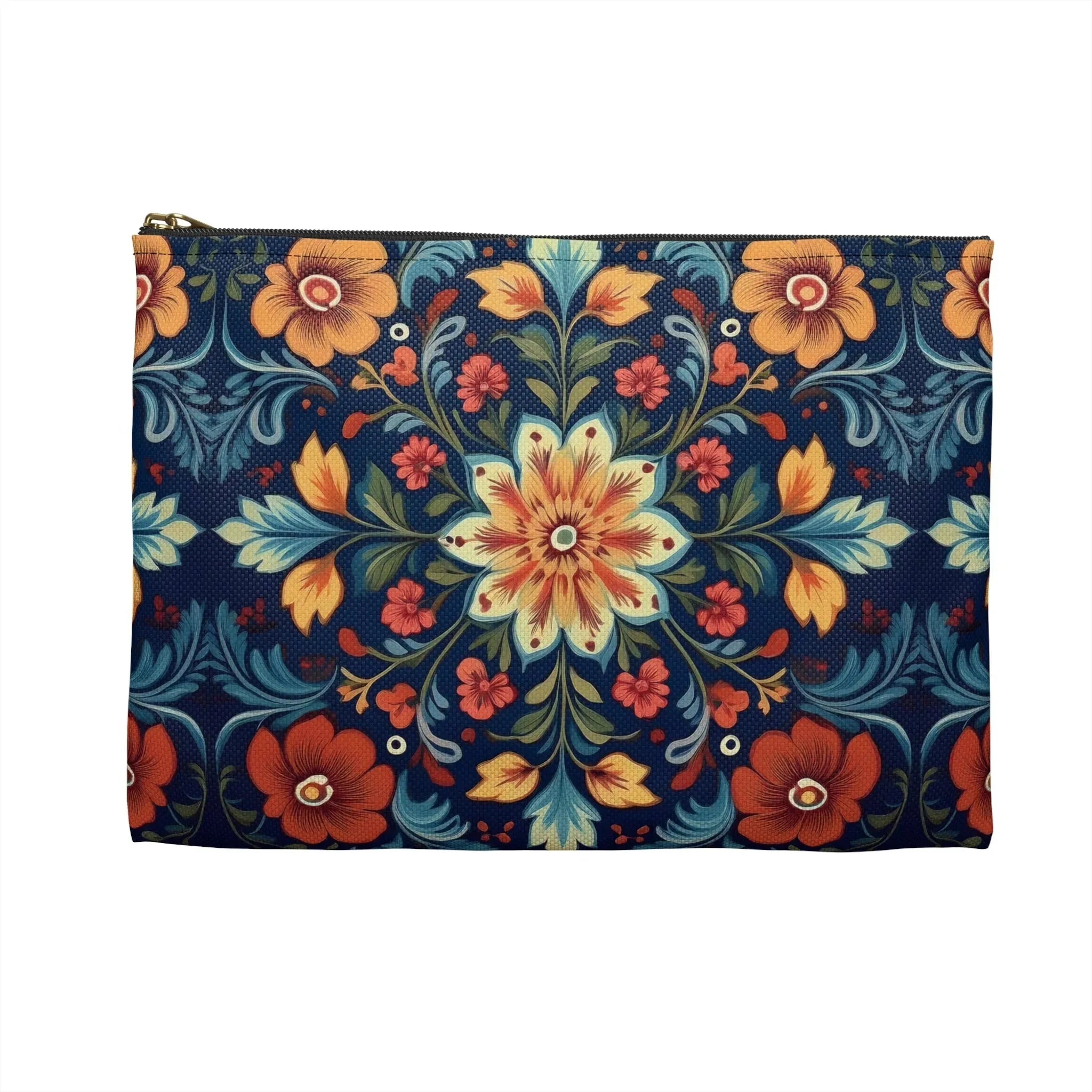 Norwegian Rosemaling Print Pouch - The Global Wanderer