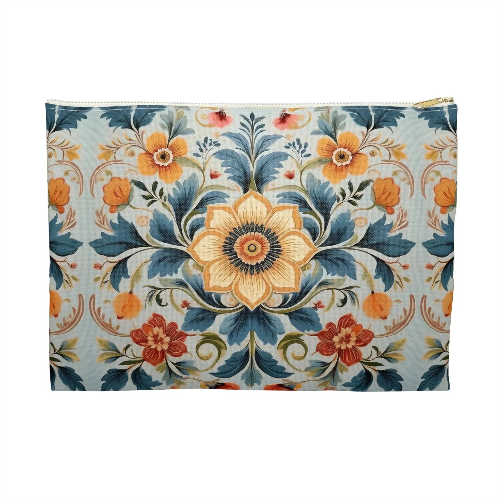 Norwegian Rosemaling Print Pouch - The Global Wanderer