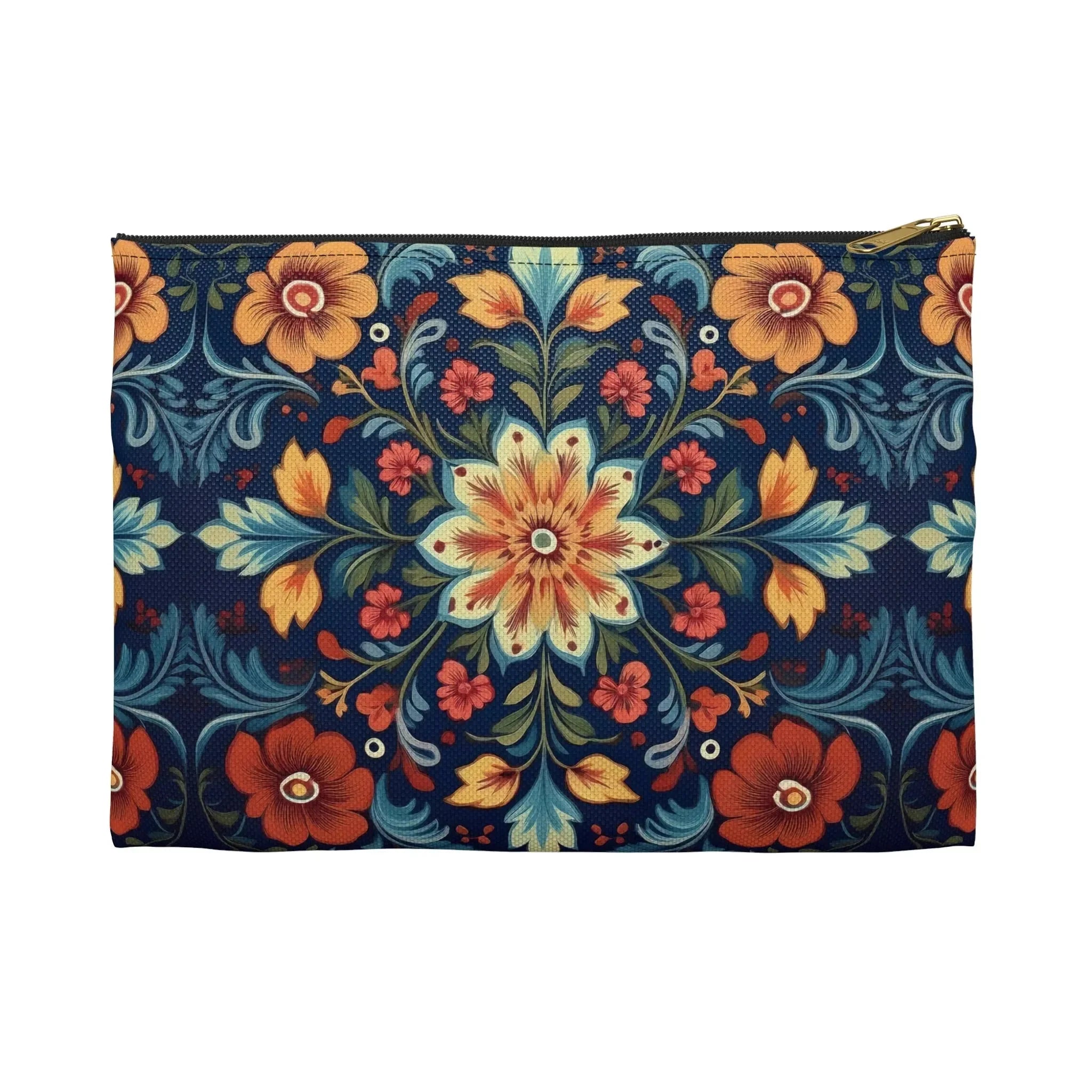 Norwegian Rosemaling Print Pouch - The Global Wanderer
