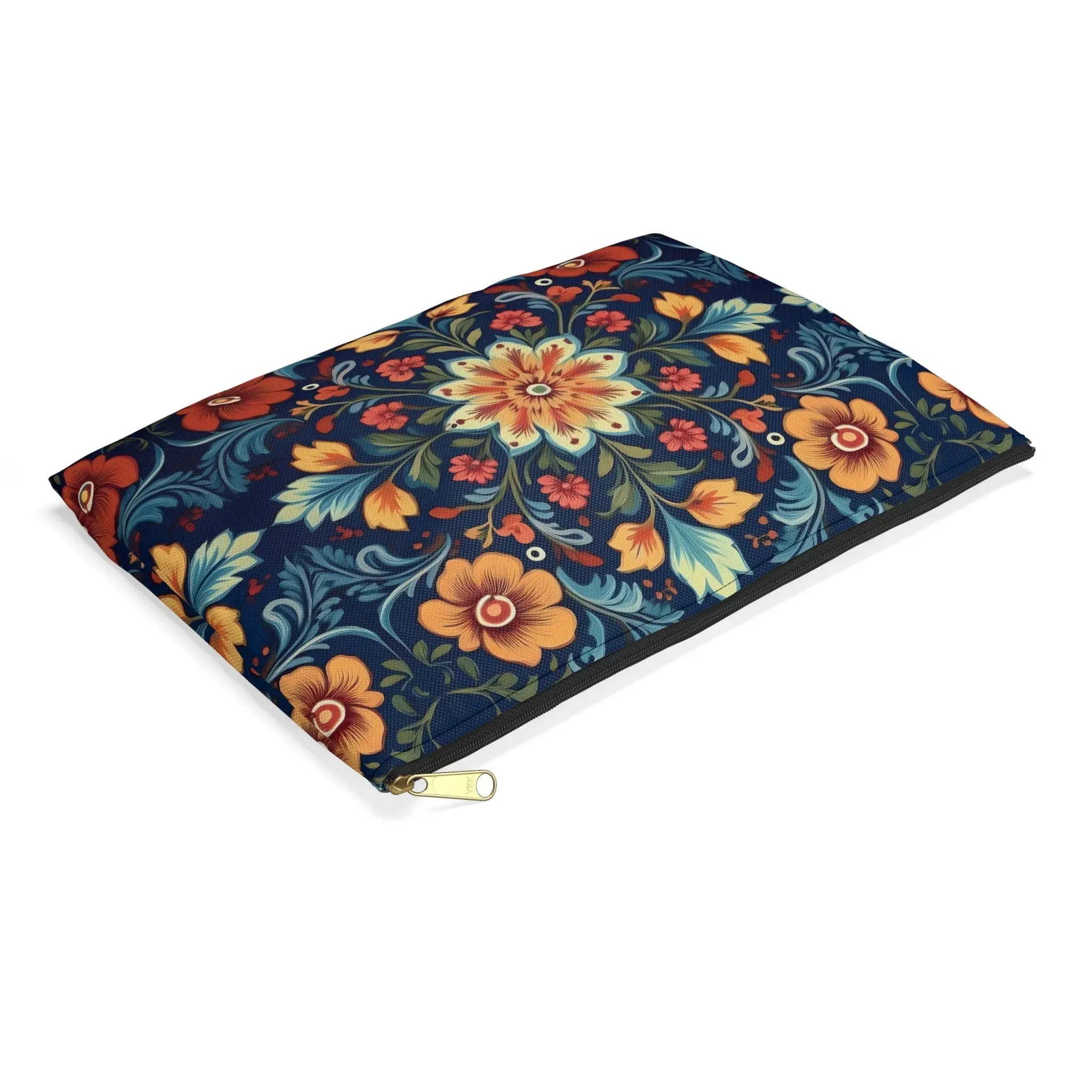 Norwegian Rosemaling Print Pouch - The Global Wanderer