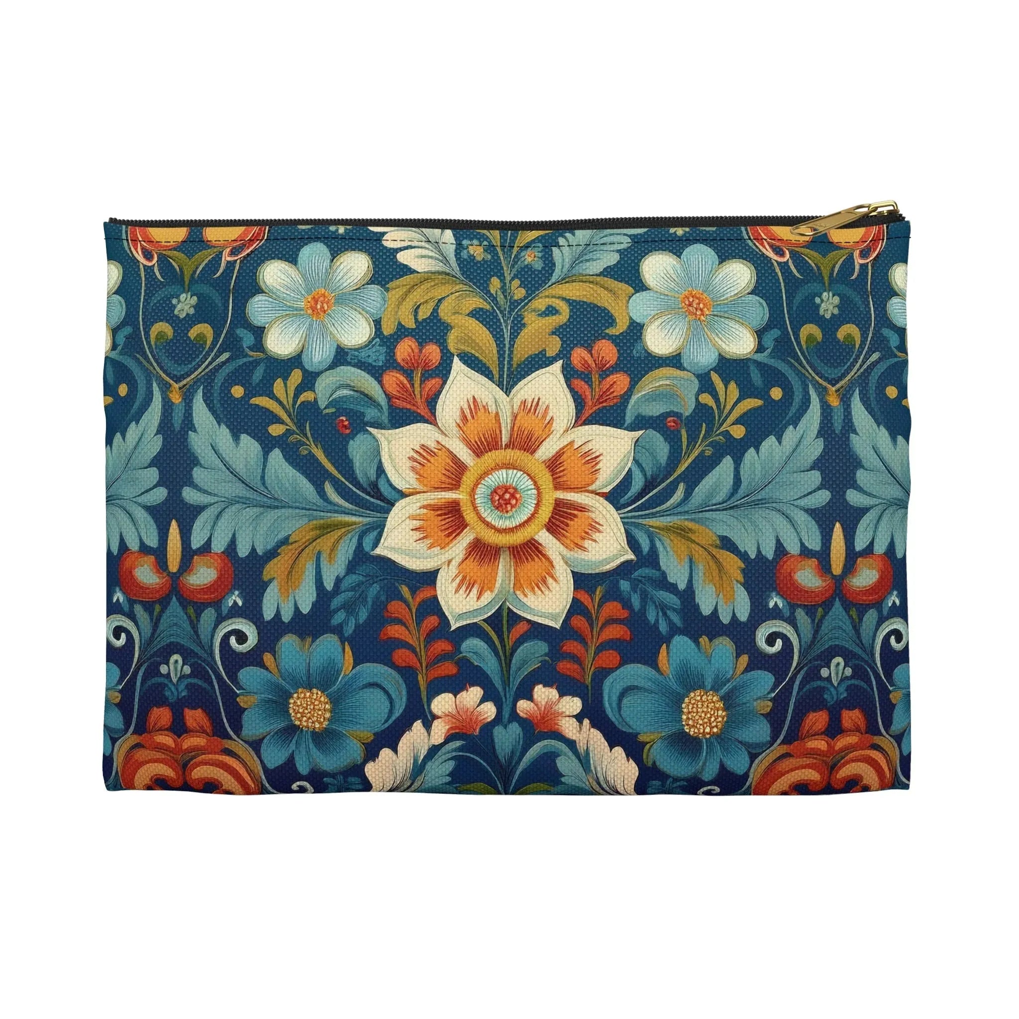Norwegian Rosemaling Print Pouch - The Global Wanderer