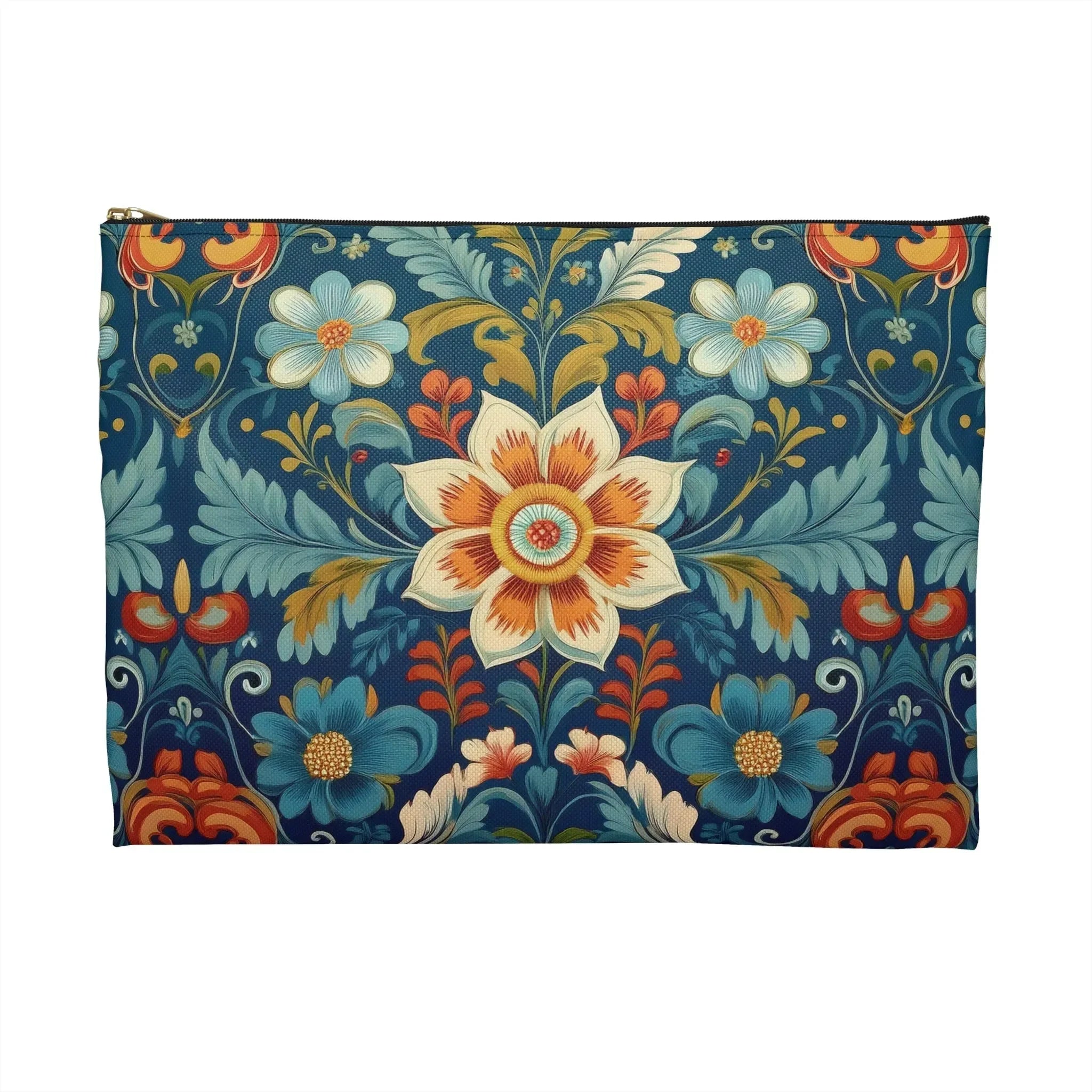 Norwegian Rosemaling Print Pouch - The Global Wanderer