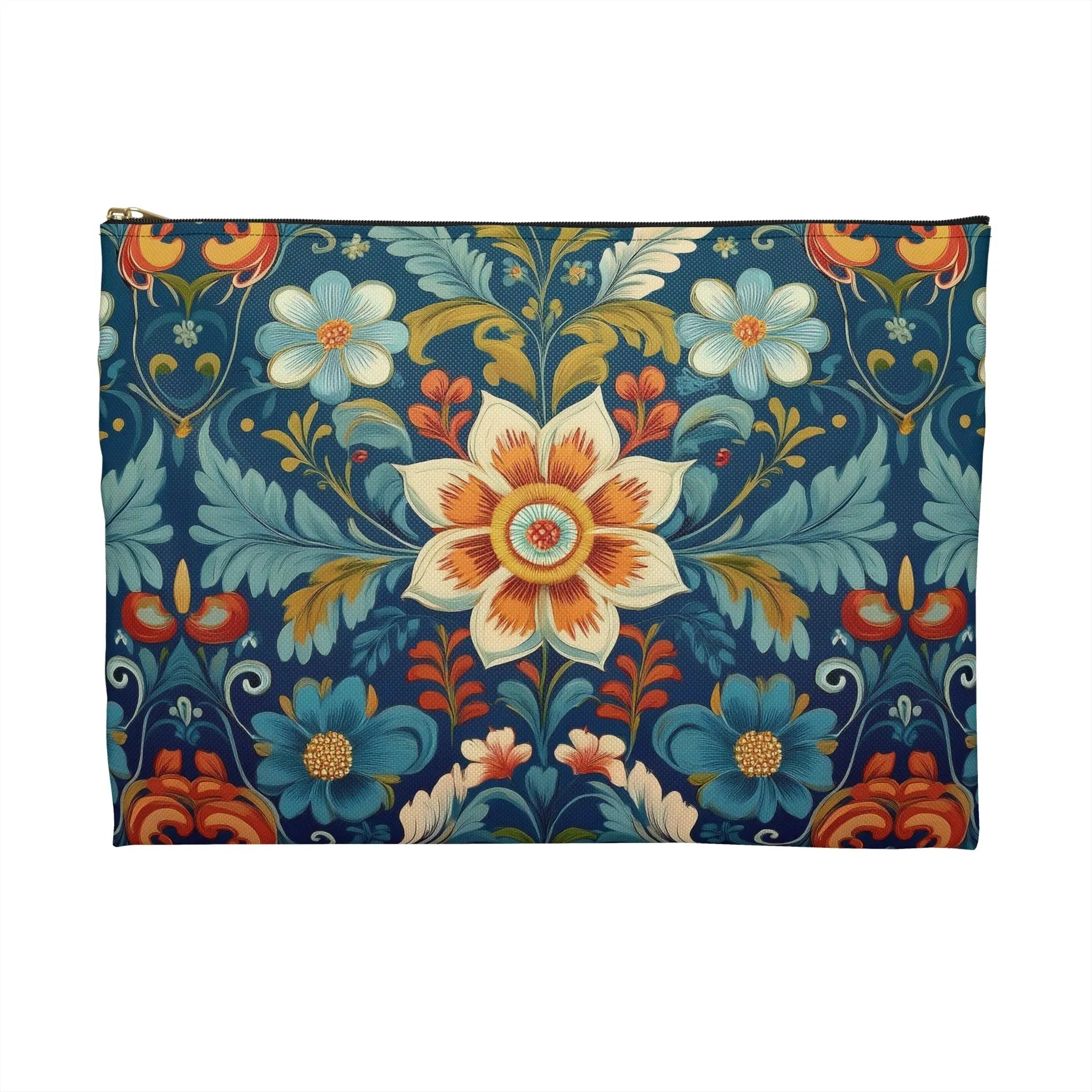 Norwegian Rosemaling Print Pouch - The Global Wanderer