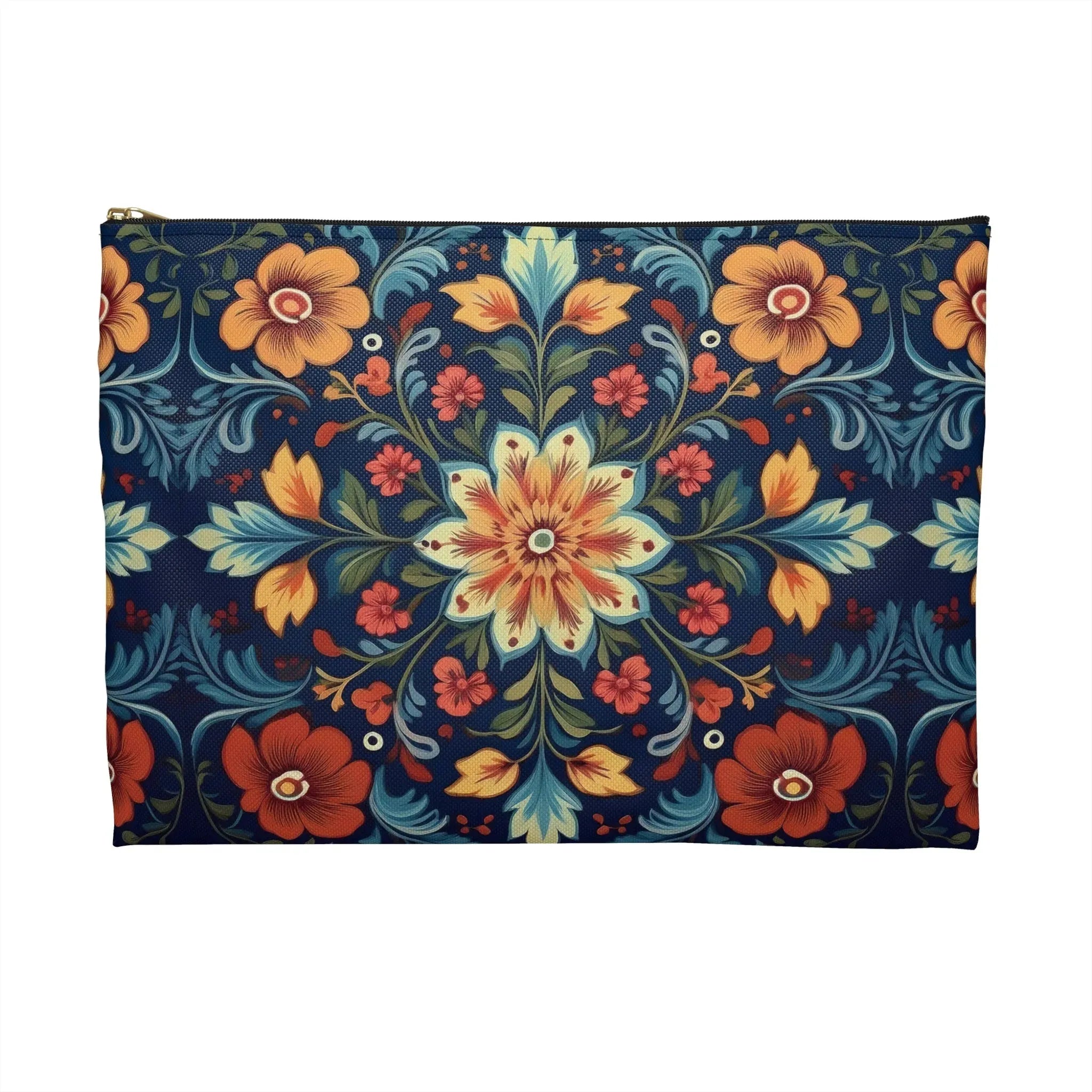 Norwegian Rosemaling Print Pouch - The Global Wanderer