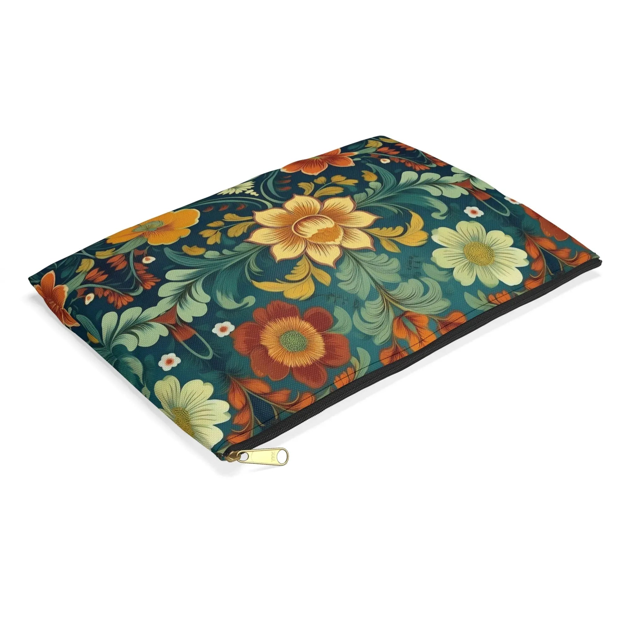 Norwegian Rosemaling Print Pouch - The Global Wanderer