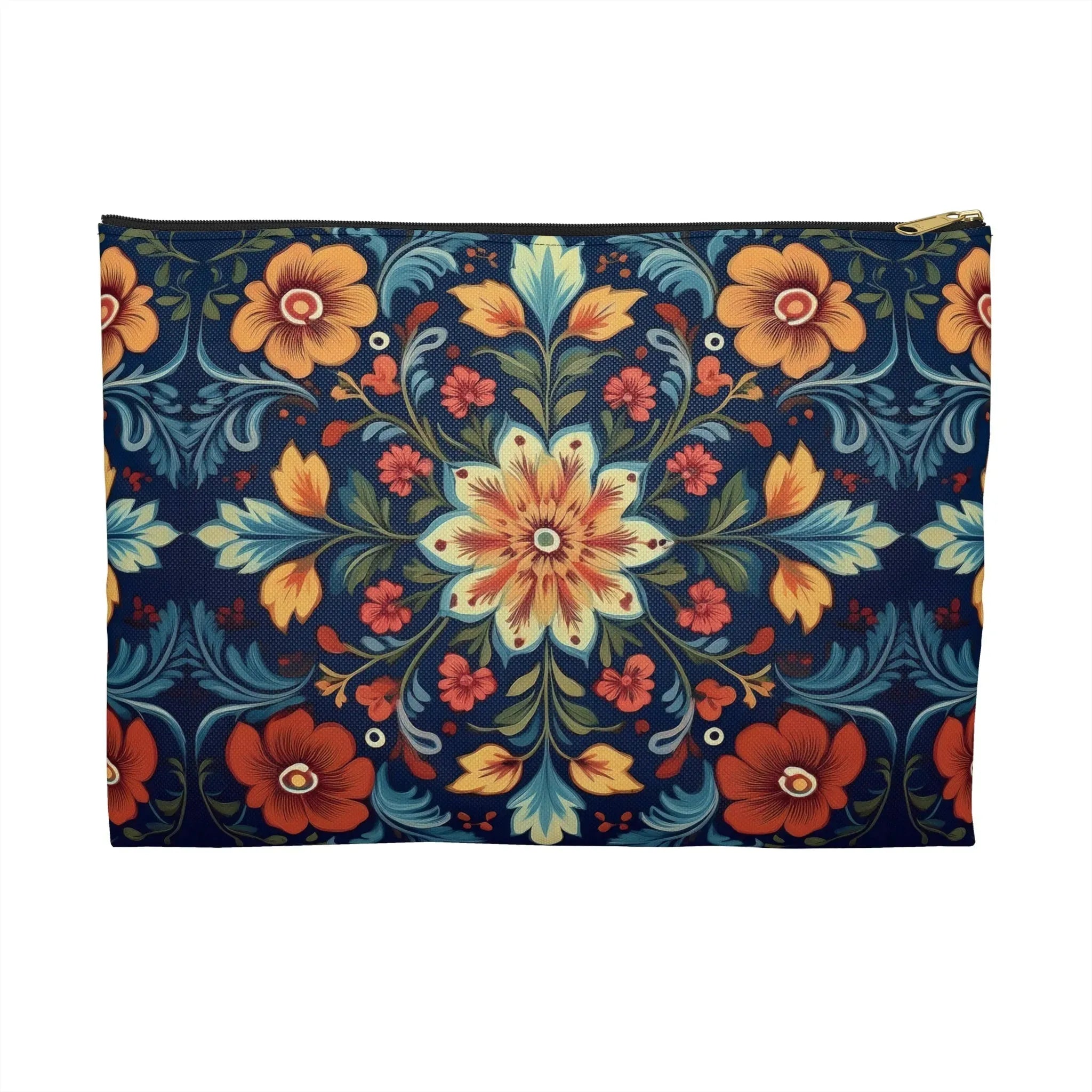 Norwegian Rosemaling Print Pouch - The Global Wanderer