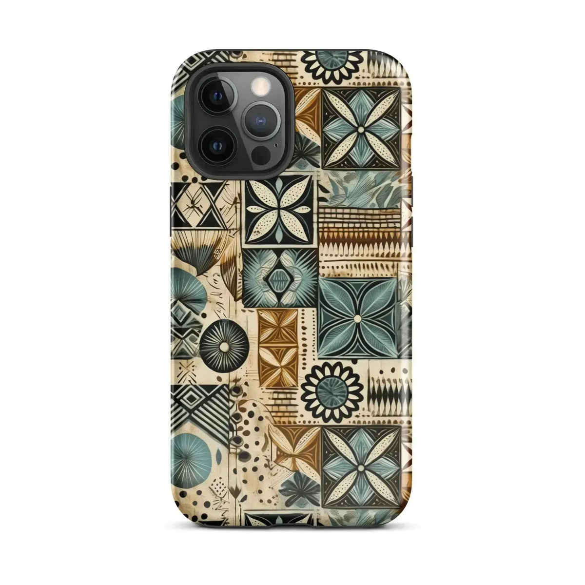 Palm Shadow Tapa Cloth iPhone Case - The Global Wanderer