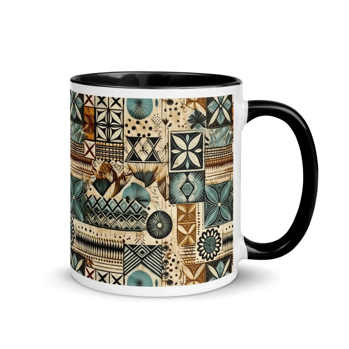 Palm Shadow Tapa Cloth Mug - The Global Wanderer