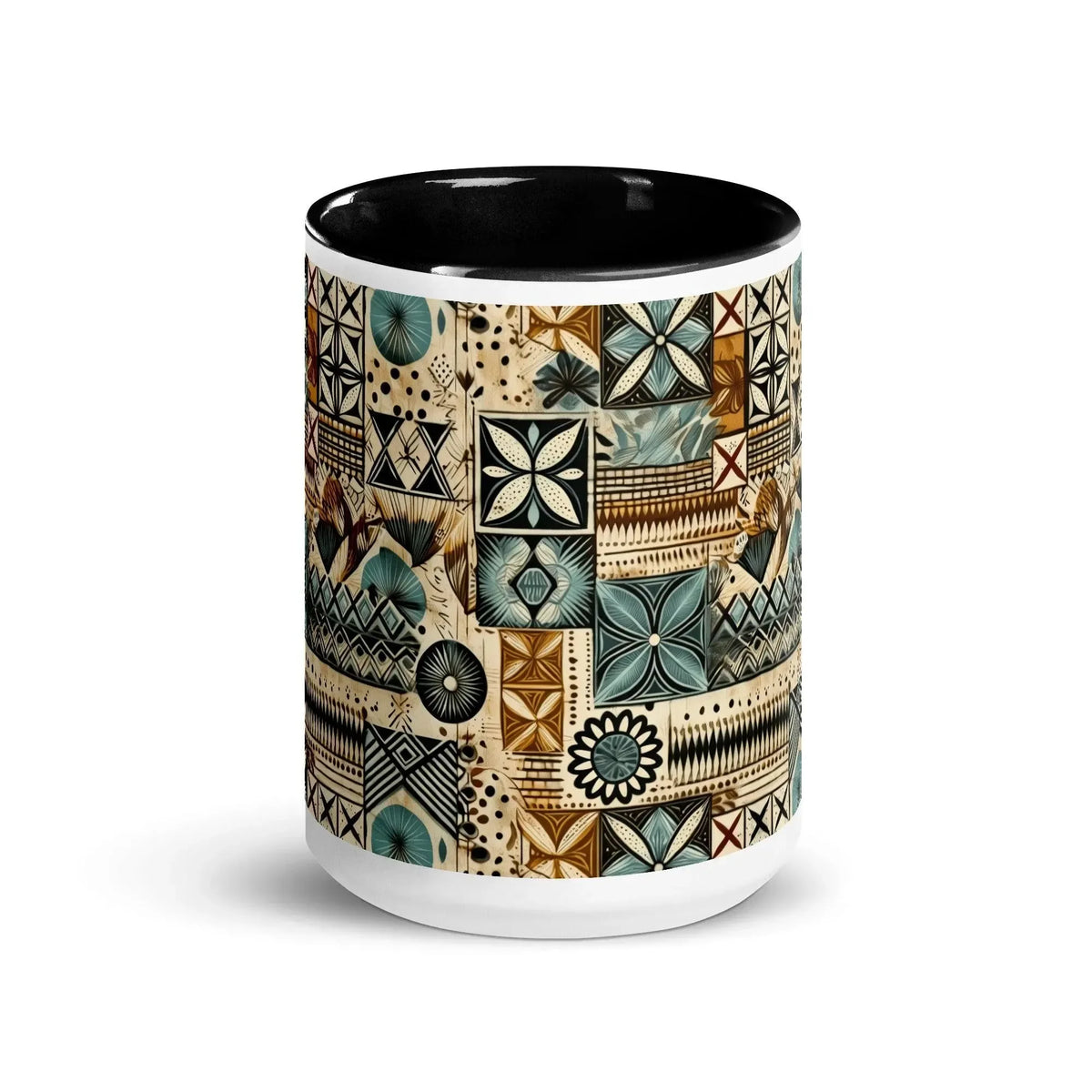 Palm Shadow Tapa Cloth Mug - The Global Wanderer