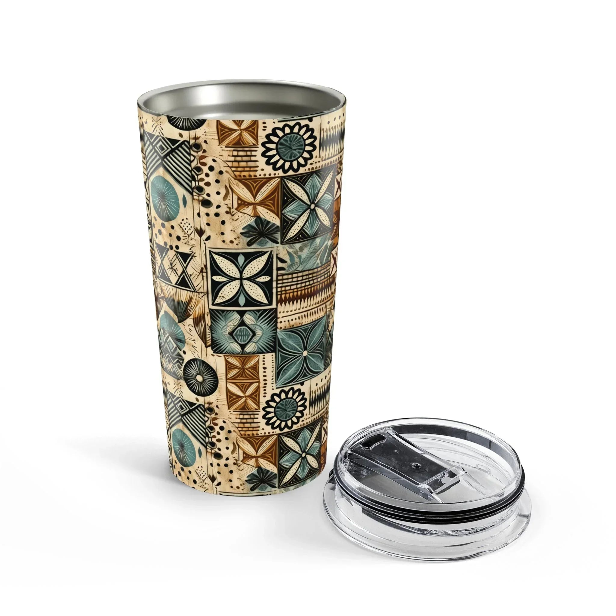 Palm Shadow Tapa Cloth Tumbler - The Global Wanderer