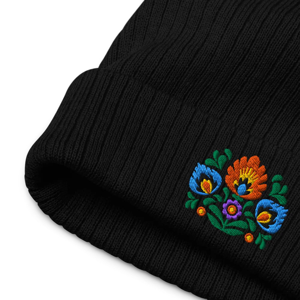 Polish Wycinanki Embroidered Beanie - The Global Wanderer