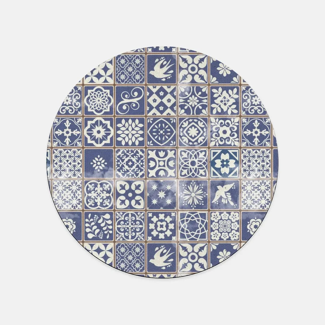 Portuguese Blue Azulejo Tile Mouse Pad - The Global Wanderer