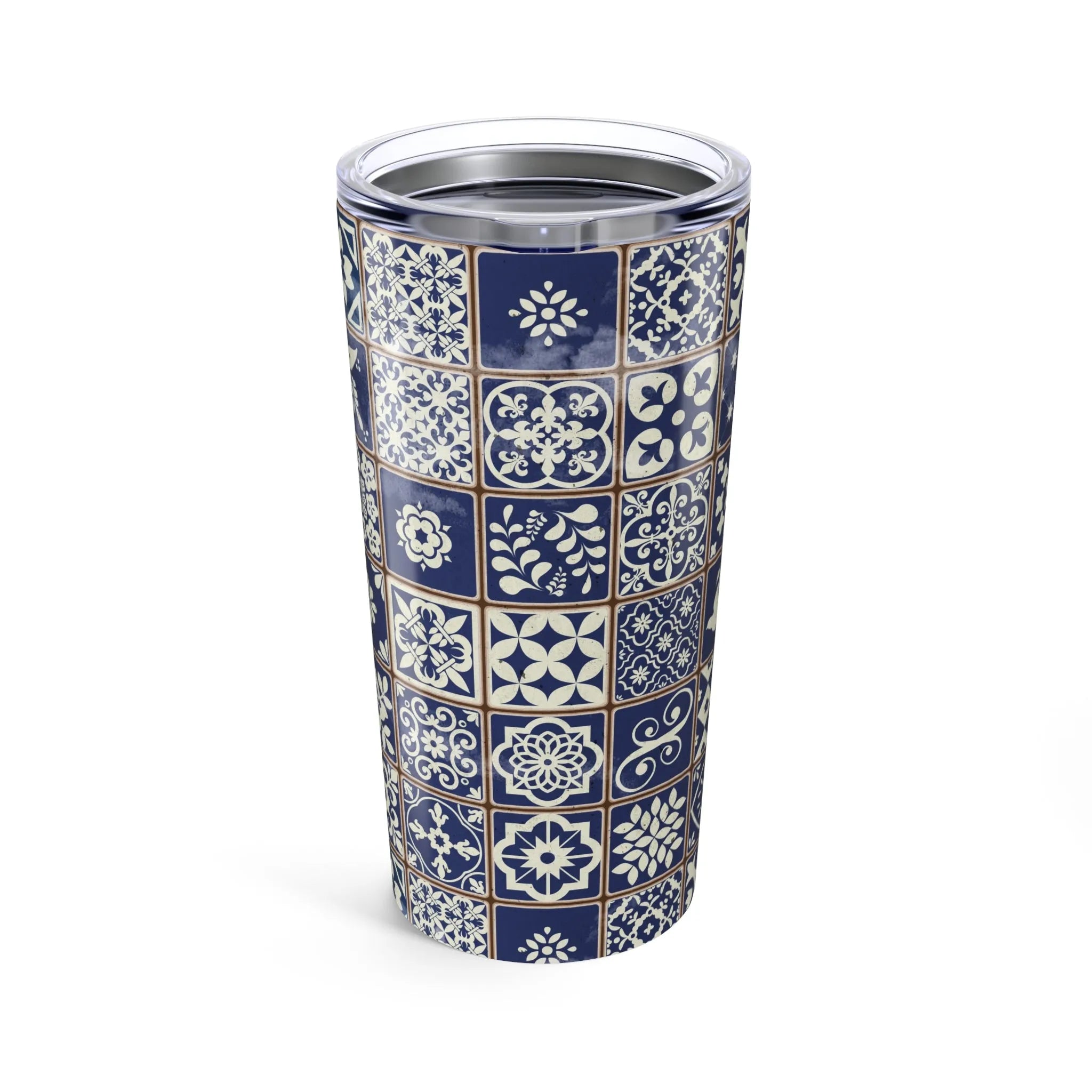 Portuguese Blue Azulejo Tile Tumbler - The Global Wanderer